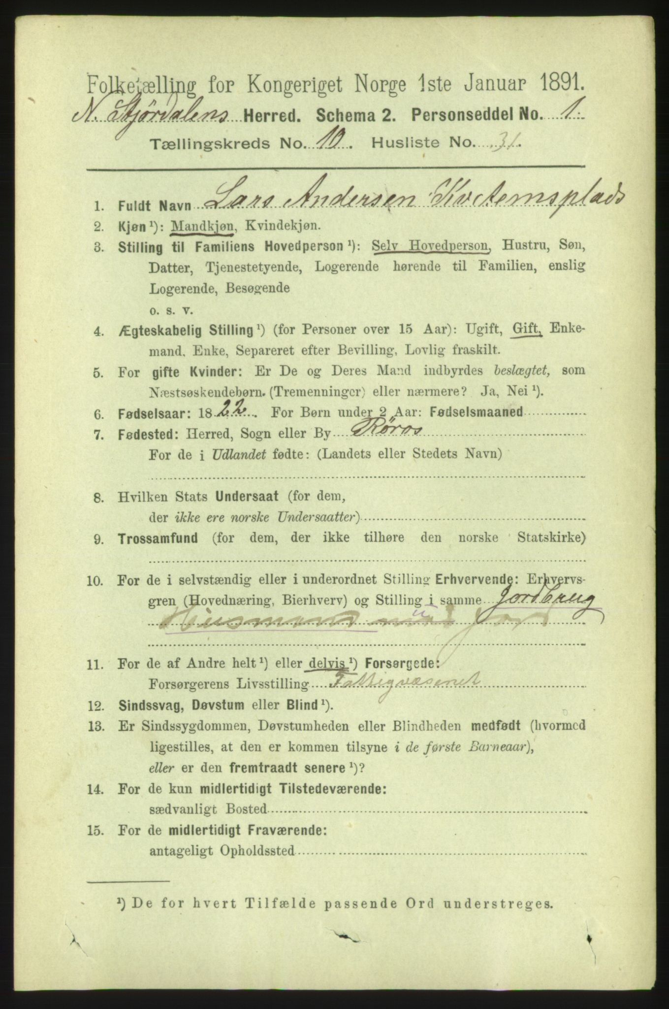 RA, 1891 census for 1714 Nedre Stjørdal, 1891, p. 5661
