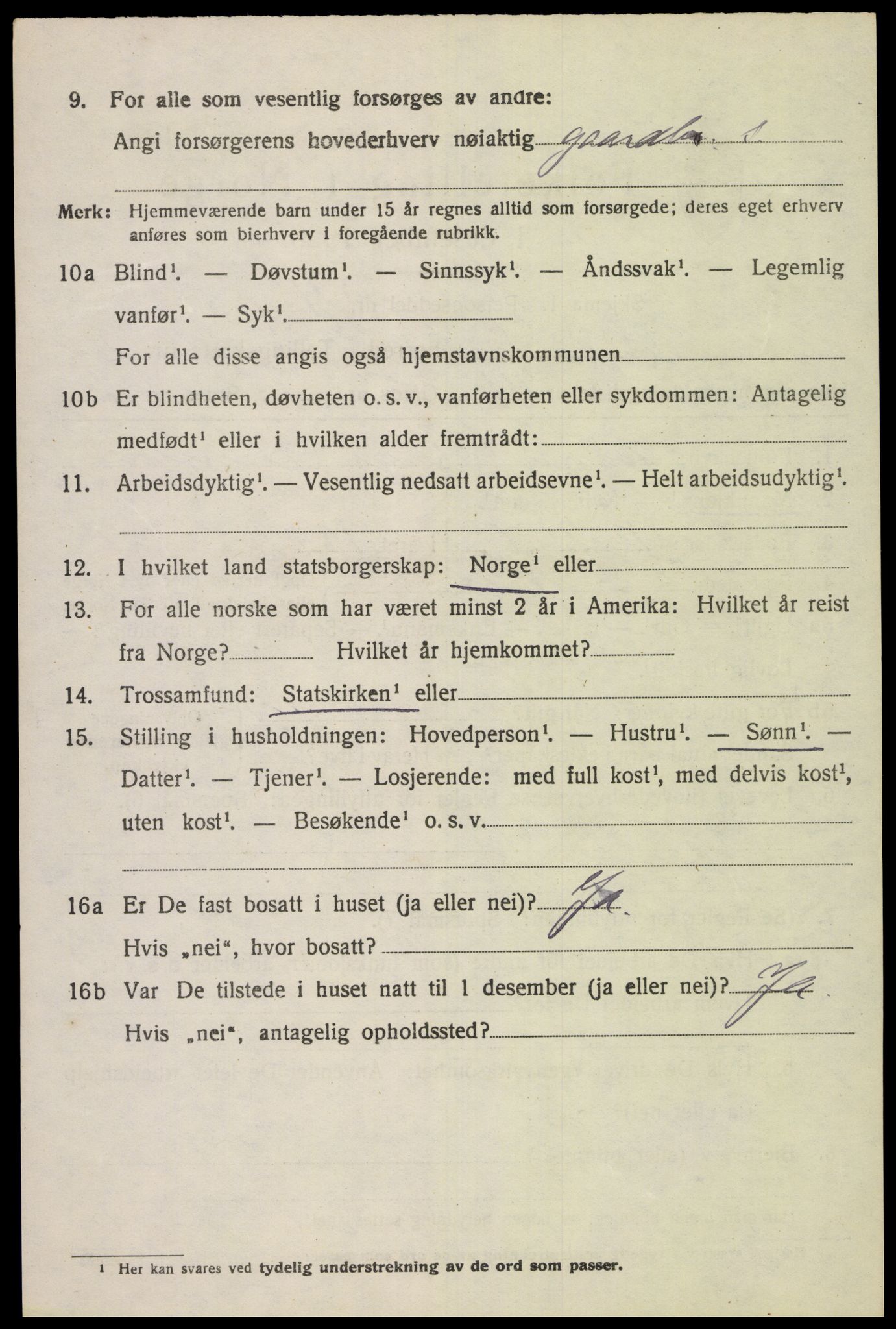 SAK, 1920 census for Lista, 1920, p. 3904