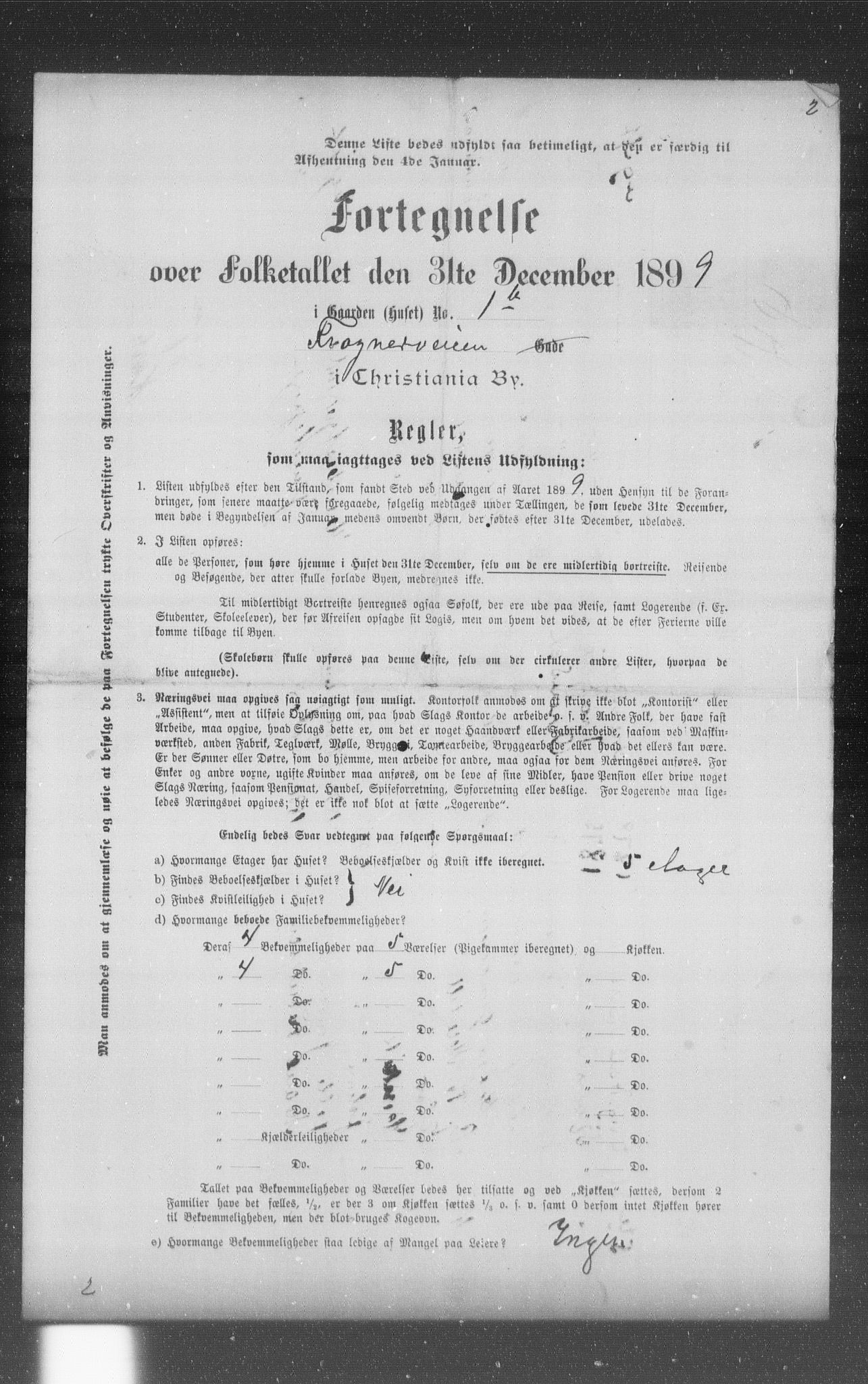 OBA, Municipal Census 1899 for Kristiania, 1899, p. 3570