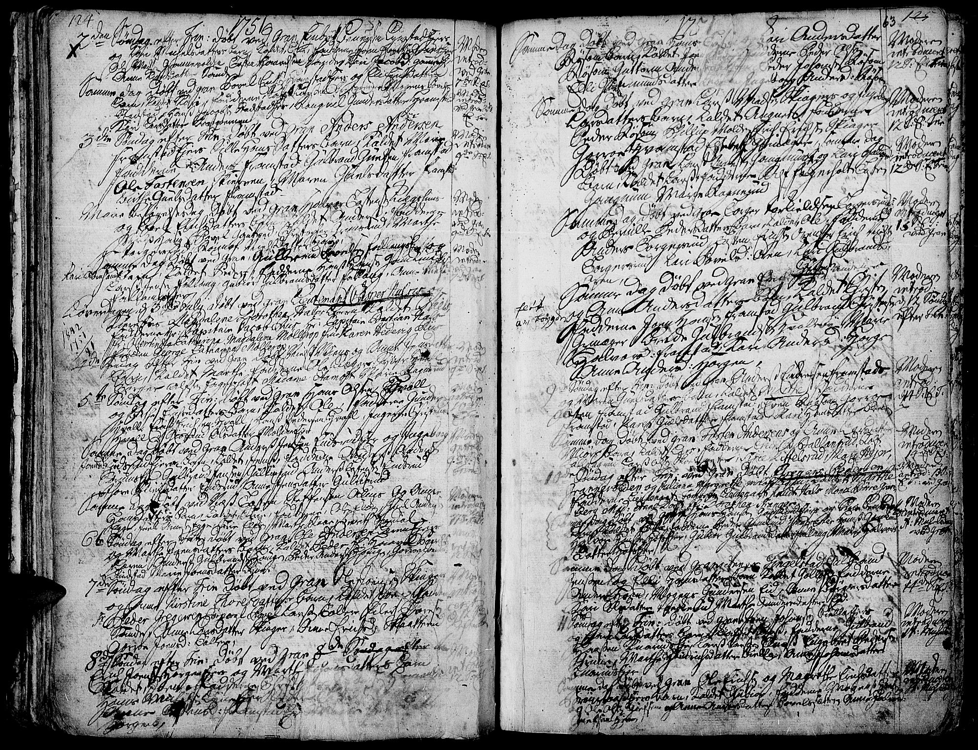 Gran prestekontor, AV/SAH-PREST-112/H/Ha/Haa/L0003: Parish register (official) no. 3, 1745-1758, p. 63