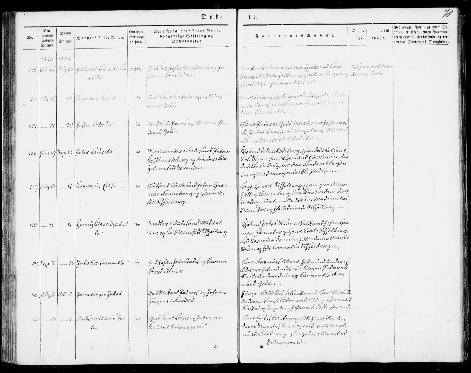 Ministerialprotokoller, klokkerbøker og fødselsregistre - Møre og Romsdal, AV/SAT-A-1454/528/L0396: Parish register (official) no. 528A07, 1839-1847, p. 78