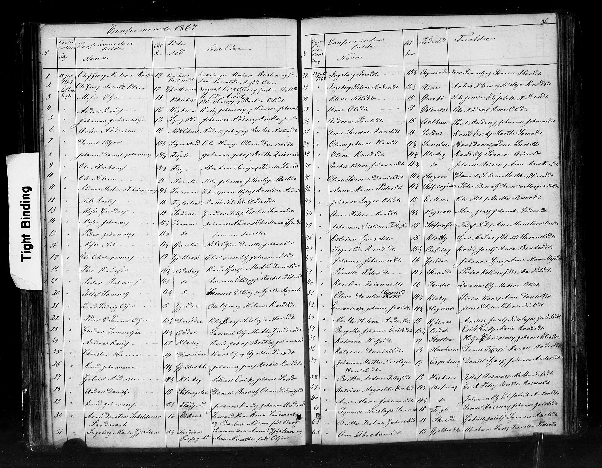 Jølster sokneprestembete, SAB/A-80701/H/Hab/Haba/L0001: Parish register (copy) no. A 1, 1853-1894, p. 86