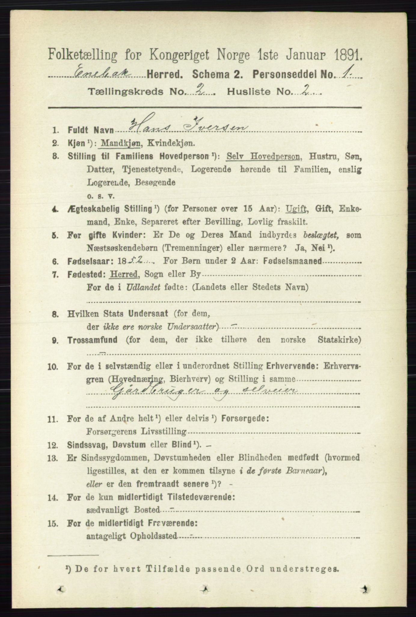 RA, 1891 census for 0229 Enebakk, 1891, p. 771