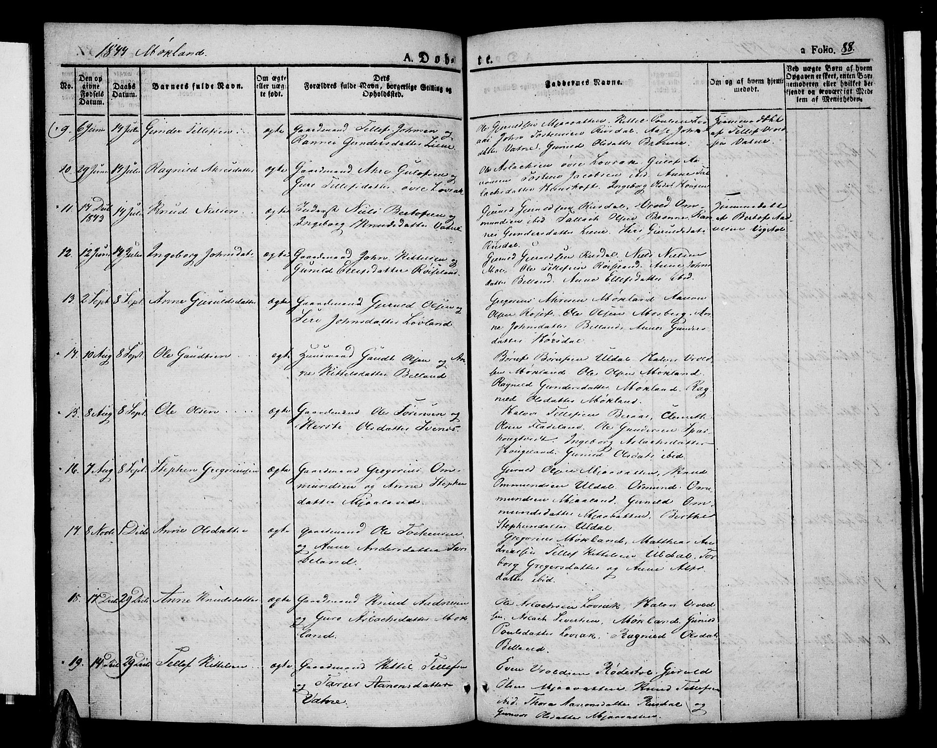 Åmli sokneprestkontor, SAK/1111-0050/F/Fa/Fac/L0007: Parish register (official) no. A 7 /2, 1829-1851, p. 88