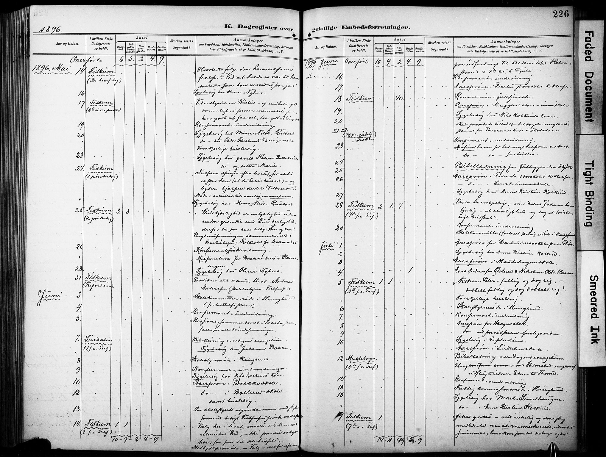 Fiskum kirkebøker, SAKO/A-15/F/Fa/L0003: Parish register (official) no. 3, 1890-1905, p. 226