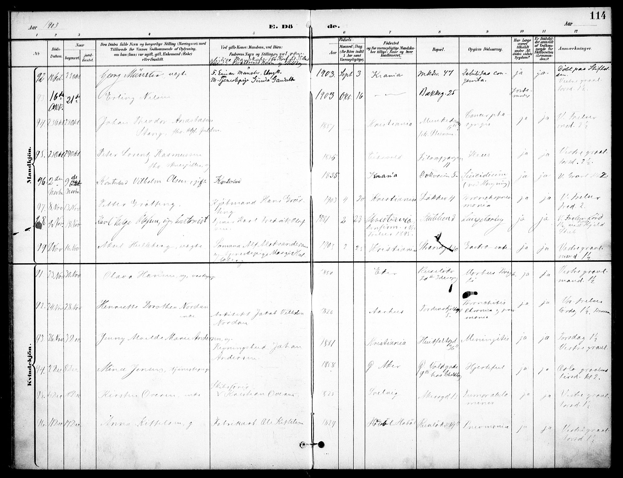 Johannes prestekontor Kirkebøker, SAO/A-10852/F/Fa/L0008: Parish register (official) no. 8, 1897-1917, p. 114
