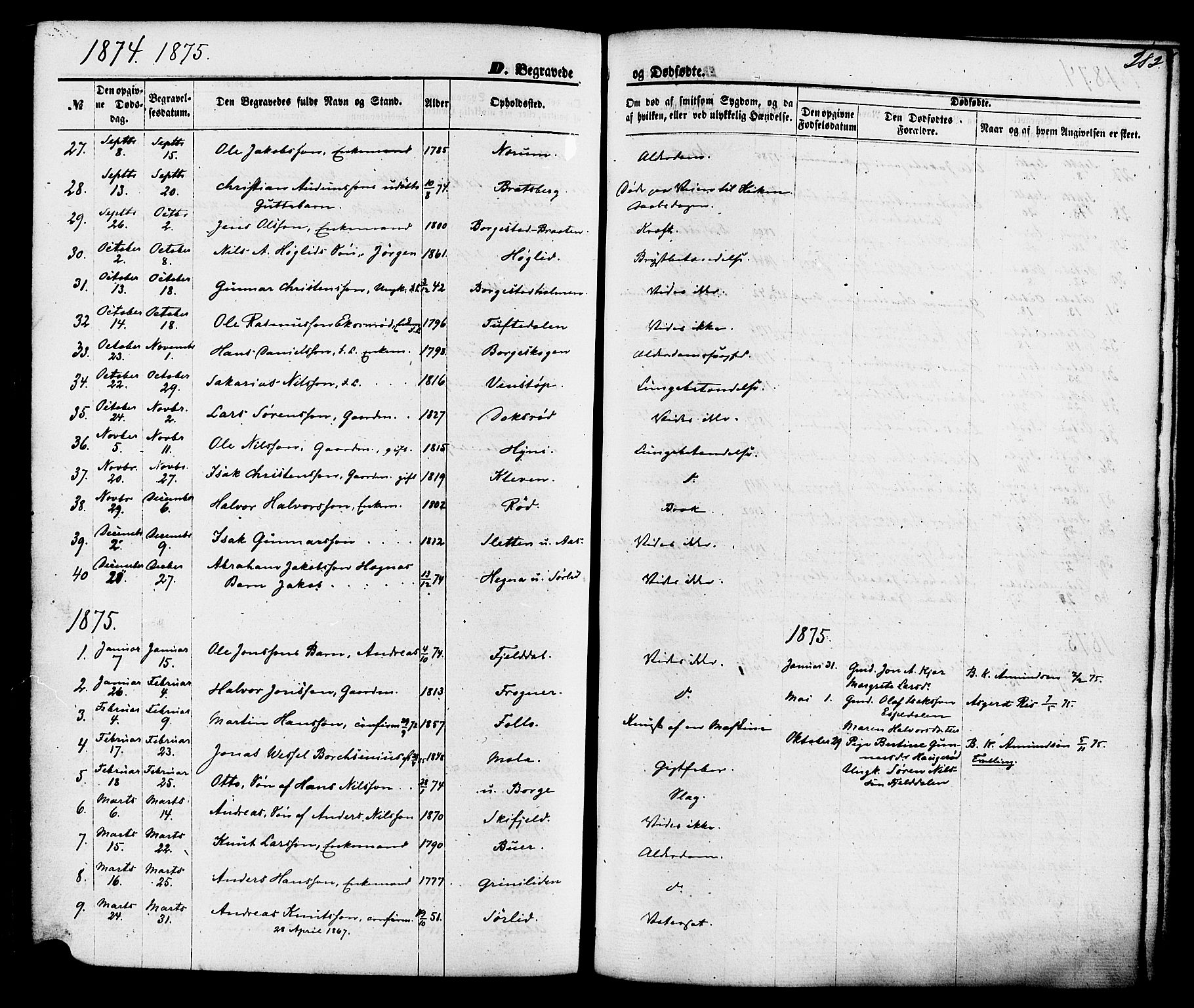 Gjerpen kirkebøker, AV/SAKO-A-265/F/Fa/L0009: Parish register (official) no. I 9, 1872-1885, p. 282