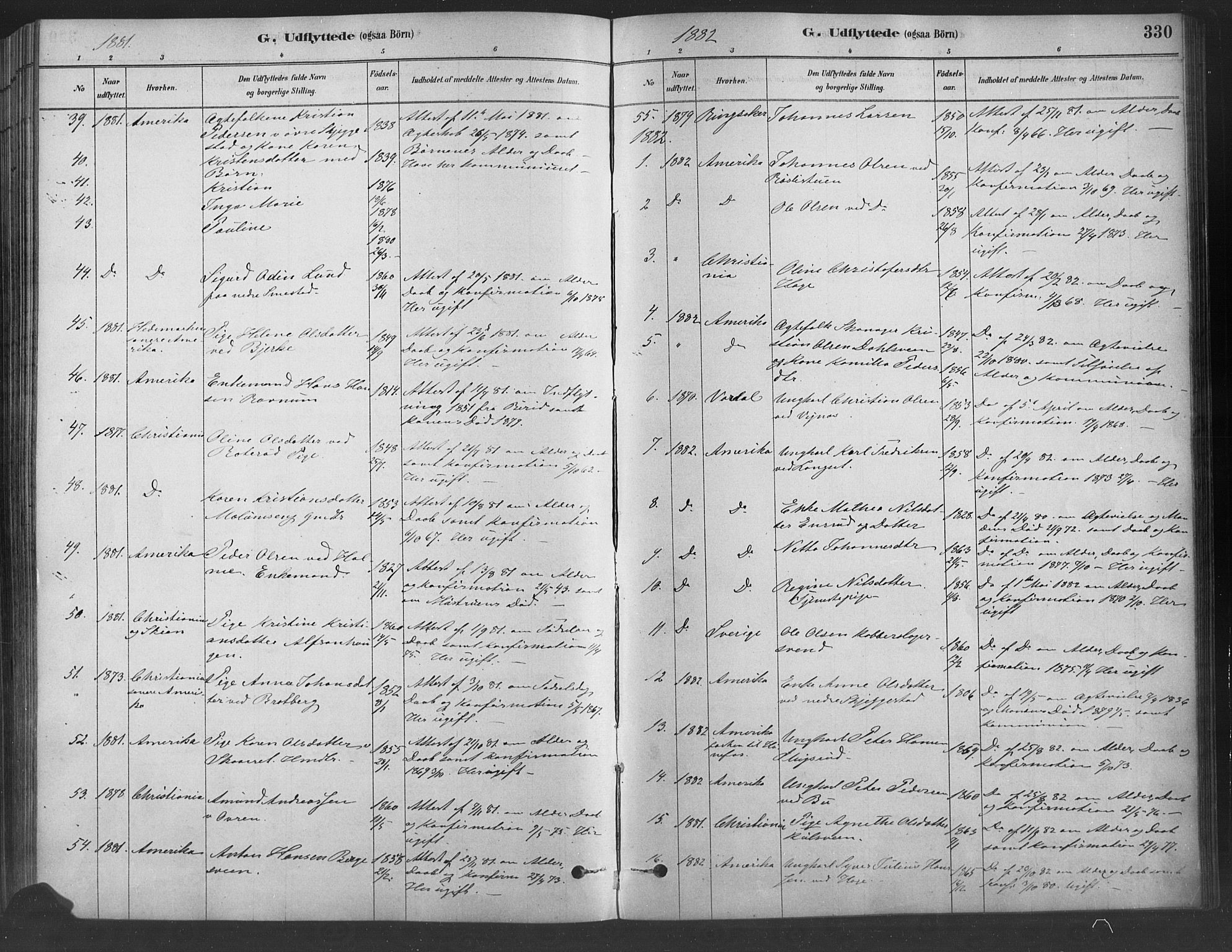 Fåberg prestekontor, SAH/PREST-086/H/Ha/Haa/L0009: Parish register (official) no. 9, 1879-1898, p. 330