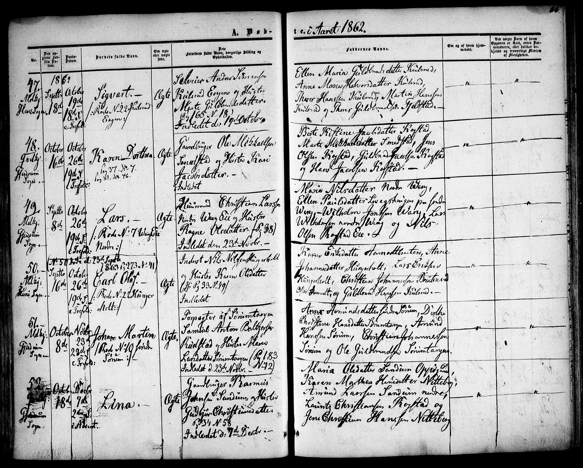 Gjerdrum prestekontor Kirkebøker, AV/SAO-A-10412b/F/Fa/L0007: Parish register (official) no. I 7, 1857-1866, p. 66
