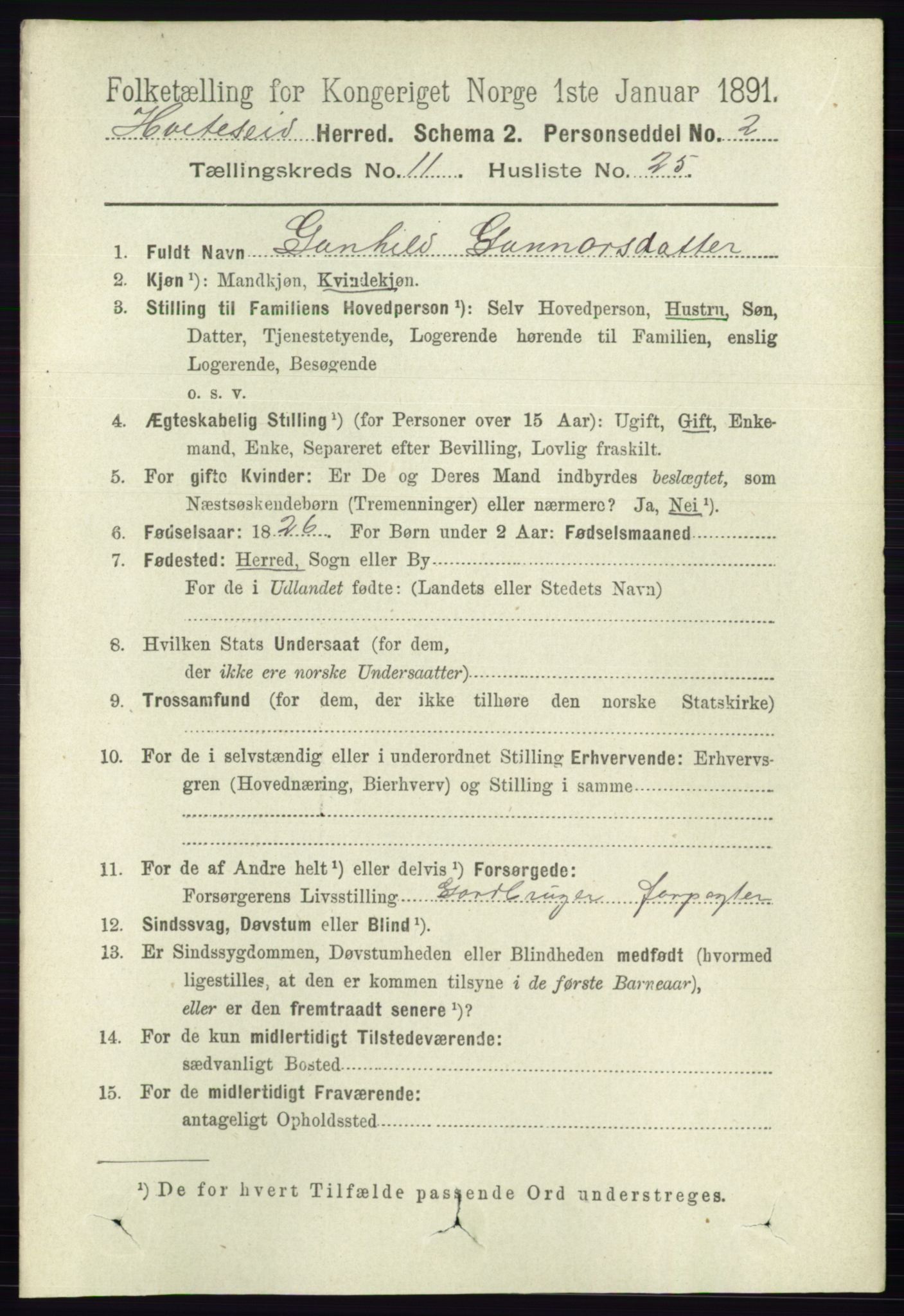 RA, 1891 census for 0829 Kviteseid, 1891, p. 2685