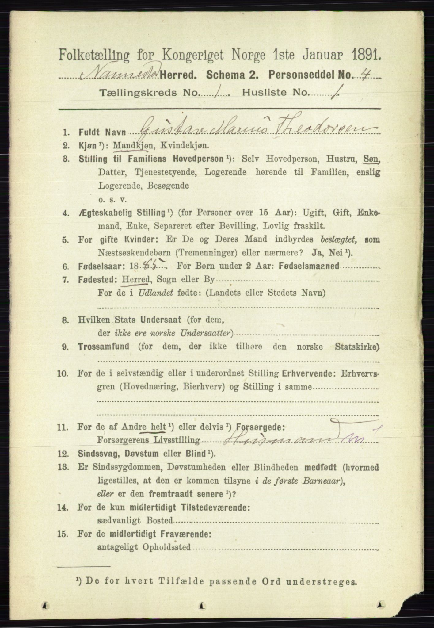 RA, 1891 census for 0238 Nannestad, 1891, p. 124