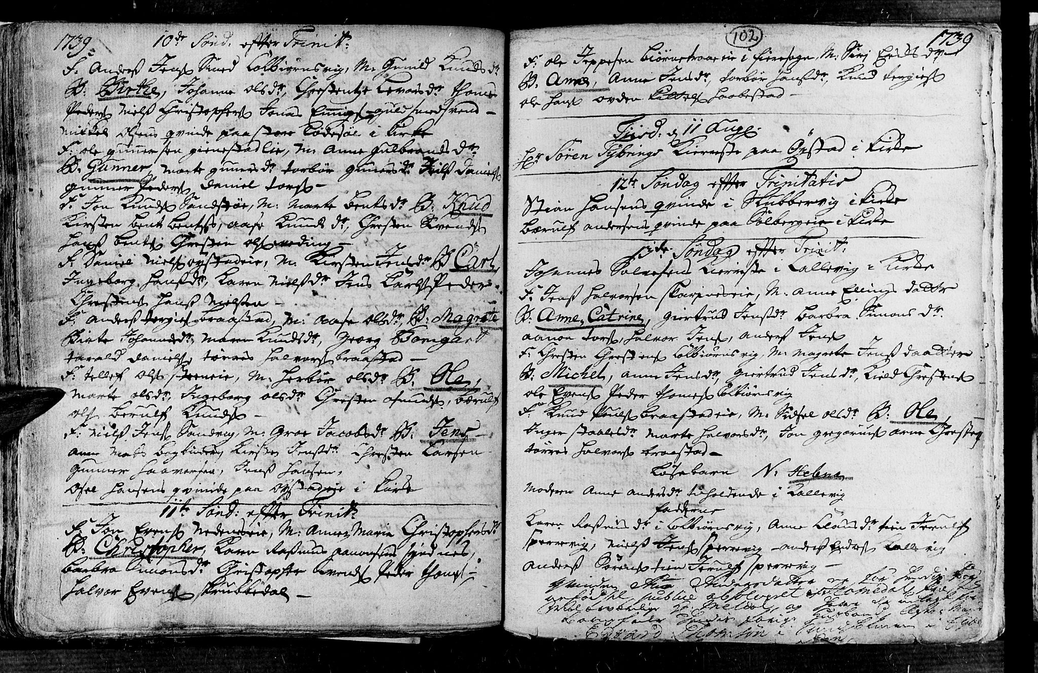 Øyestad sokneprestkontor, AV/SAK-1111-0049/F/Fa/L0004: Parish register (official) no. A 4, 1730-1750, p. 102