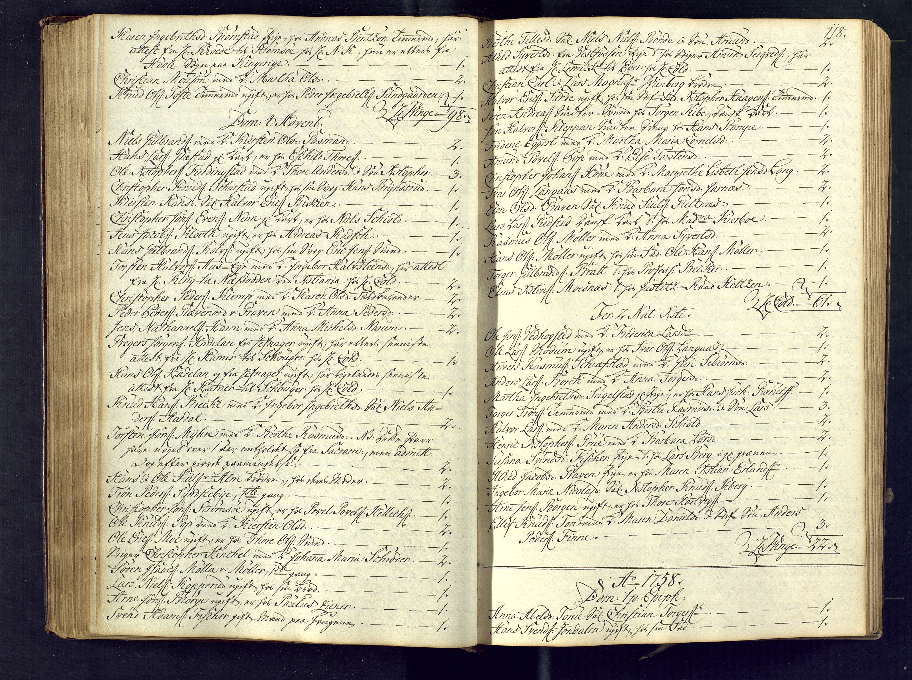 Kongsberg kirkebøker, SAKO/A-22/M/Ma/L0005: Communicants register no. 5, 1755-1761, p. 118