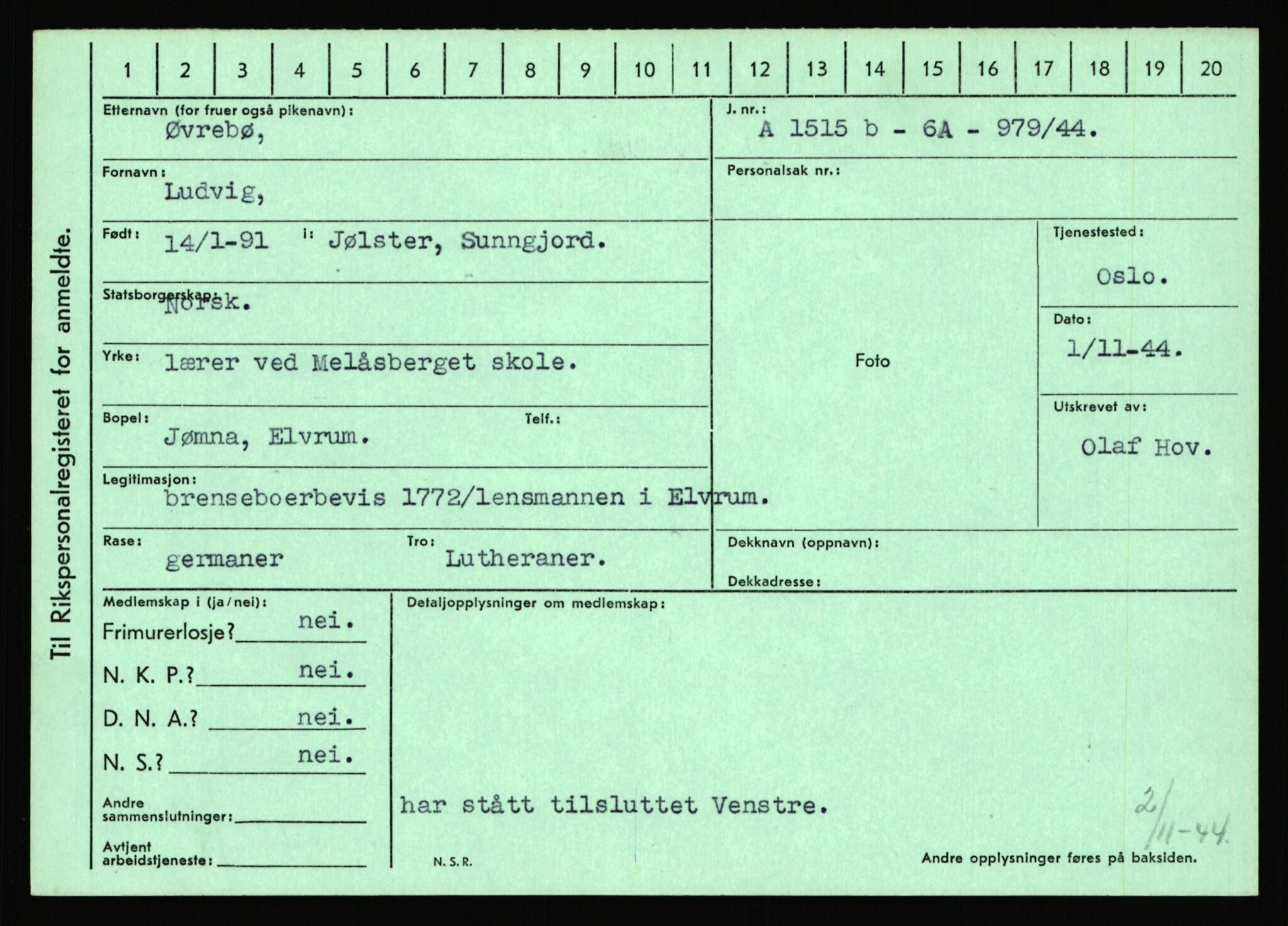 Statspolitiet - Hovedkontoret / Osloavdelingen, AV/RA-S-1329/C/Ca/L0016: Uberg - Øystese, 1943-1945, p. 4158