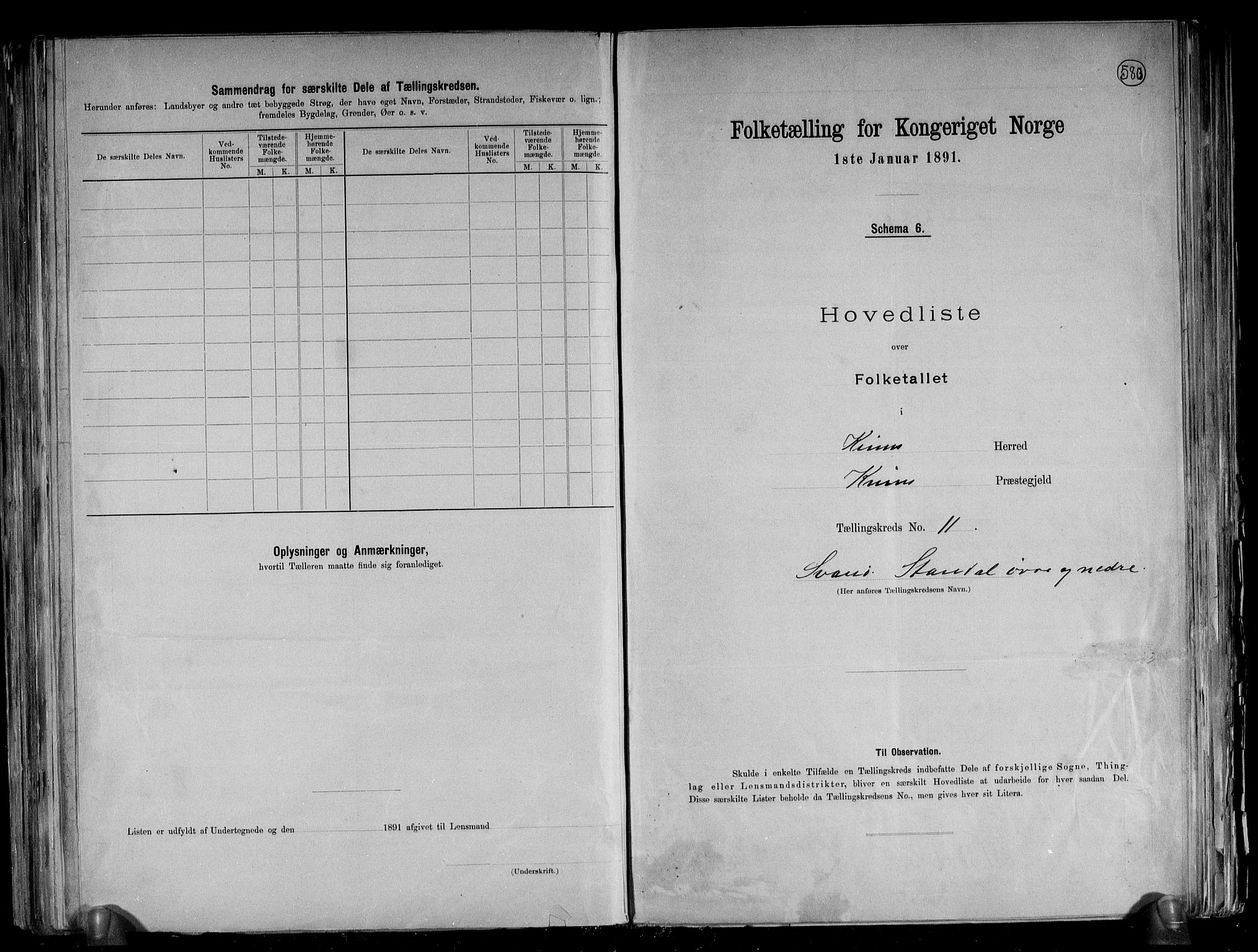 RA, 1891 census for 1437 Kinn, 1891, p. 29