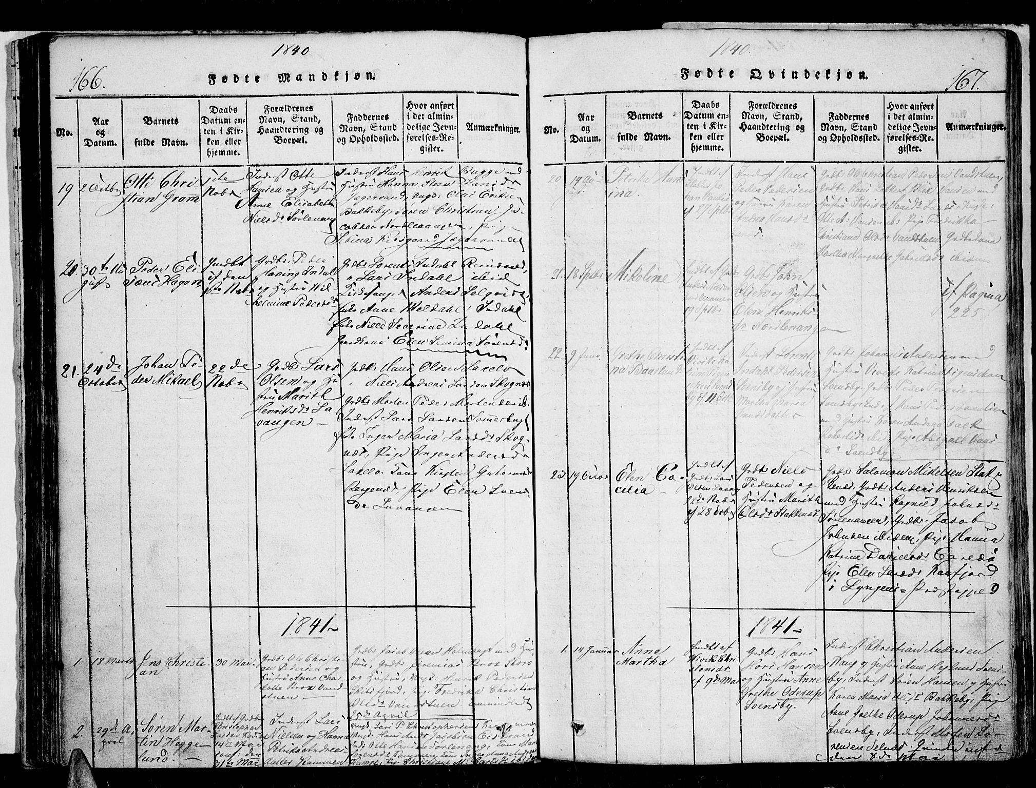 Karlsøy sokneprestembete, SATØ/S-1299/H/Ha/Haa/L0002kirke: Parish register (official) no. 2, 1823-1842, p. 166-167