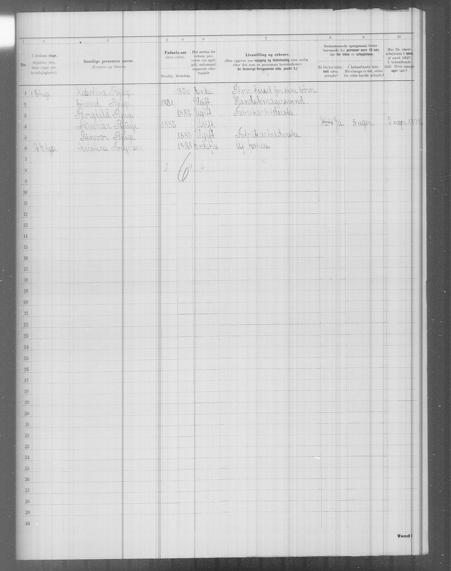 OBA, Municipal Census 1902 for Kristiania, 1902, p. 5158