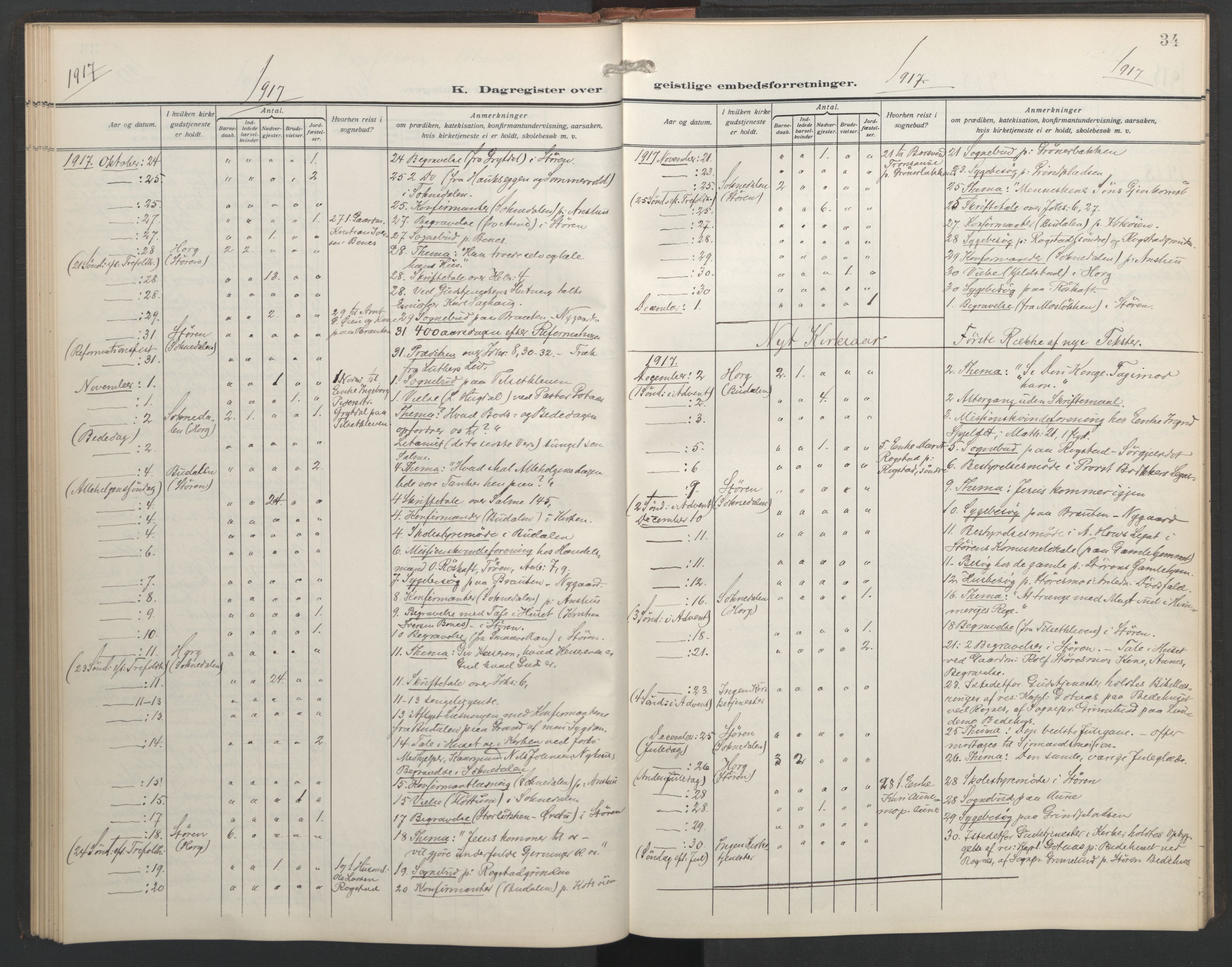 Ministerialprotokoller, klokkerbøker og fødselsregistre - Sør-Trøndelag, SAT/A-1456/687/L1006: Diary records no. 687A12, 1912-1931, p. 34
