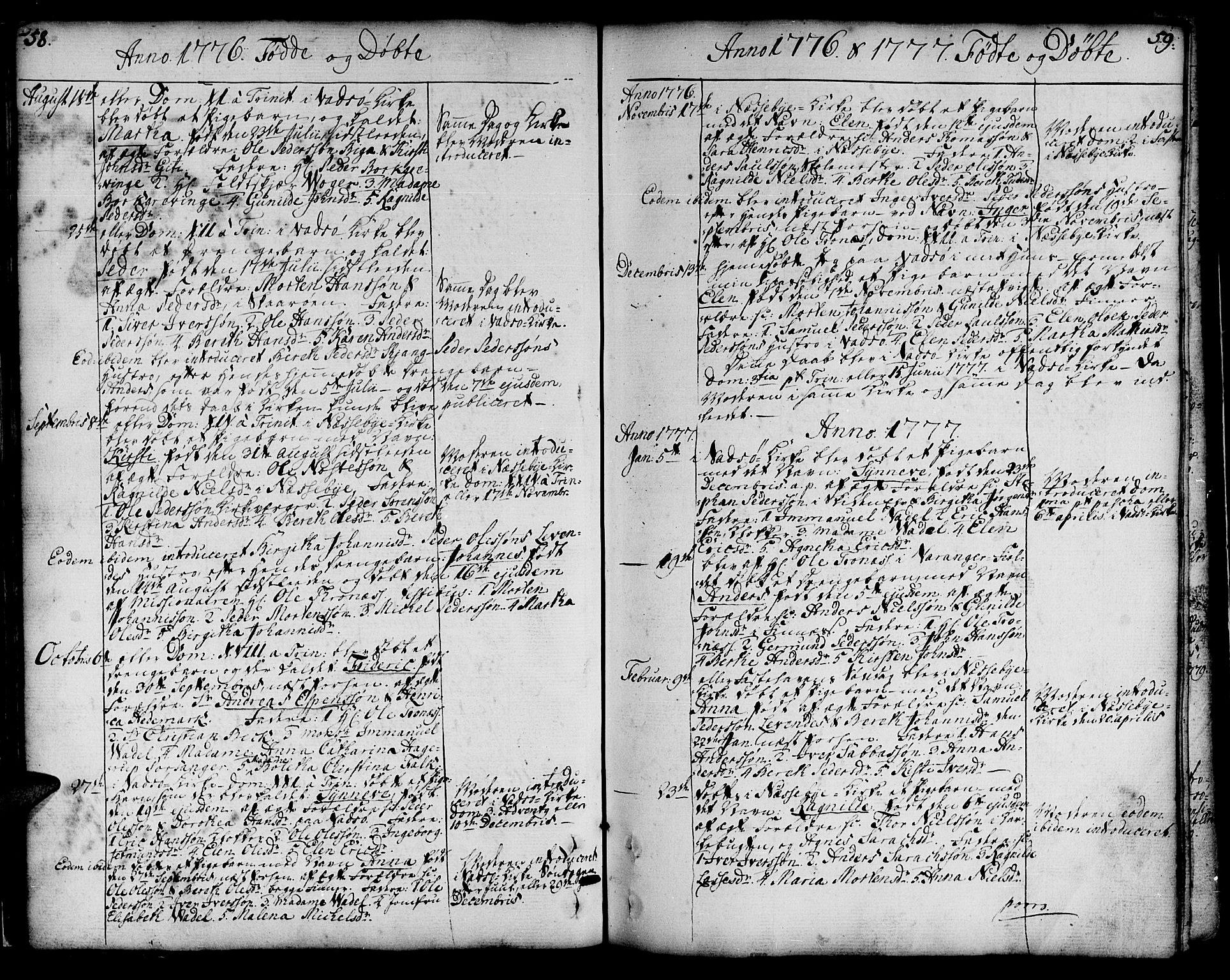 Vadsø sokneprestkontor, SATØ/S-1325/H/Ha/L0002kirke: Parish register (official) no. 2, 1764-1821, p. 58-59