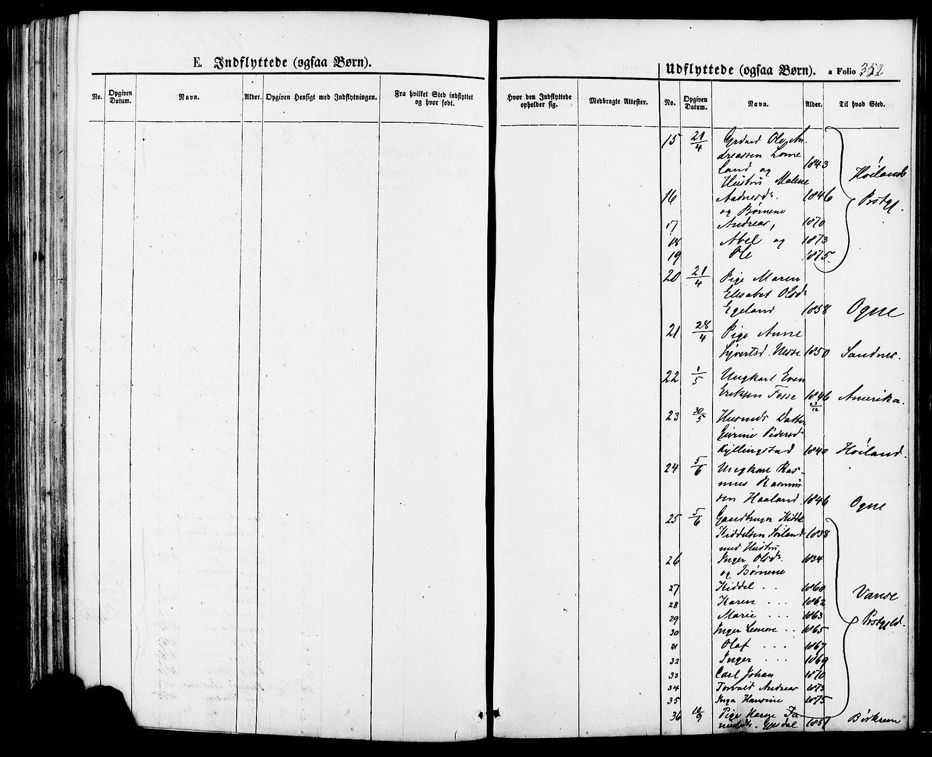 Lye sokneprestkontor, AV/SAST-A-101794/001/30BA/L0008: Parish register (official) no. A 7, 1872-1881, p. 352