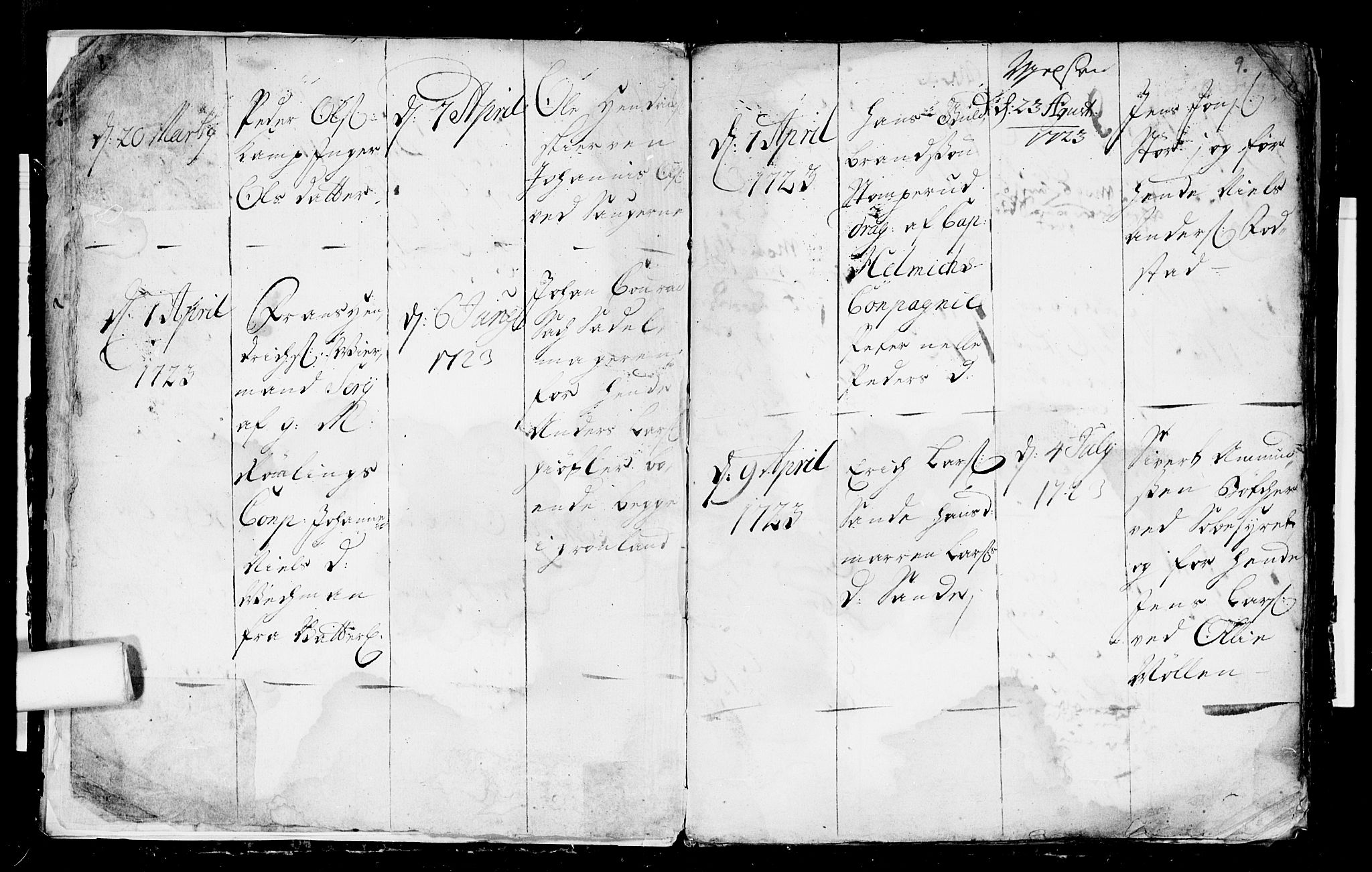 Aker prestekontor kirkebøker, AV/SAO-A-10861/F/L0003: Parish register (official) no. 3, 1723-1731, p. 8-9