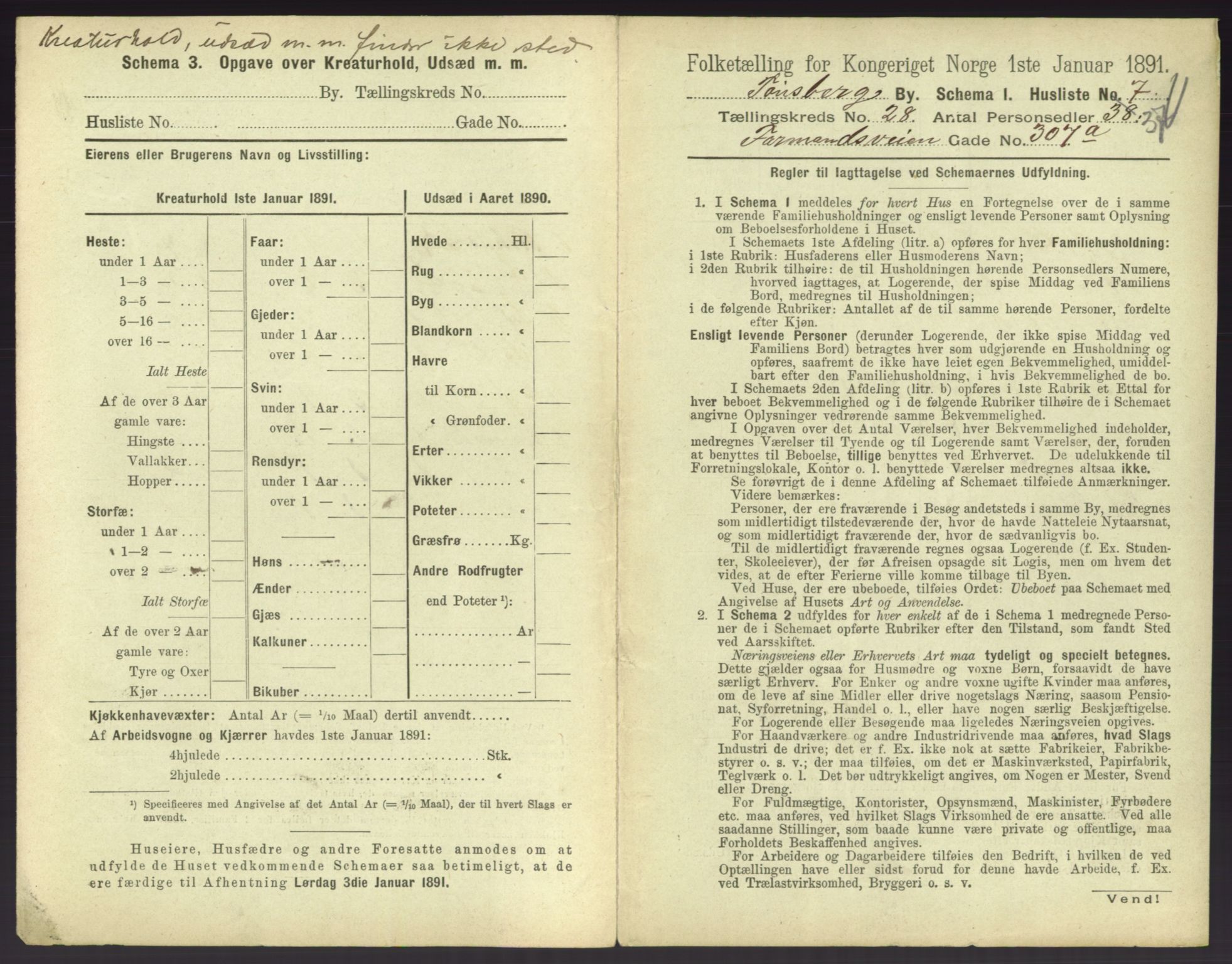 RA, 1891 census for 0705 Tønsberg, 1891, p. 876