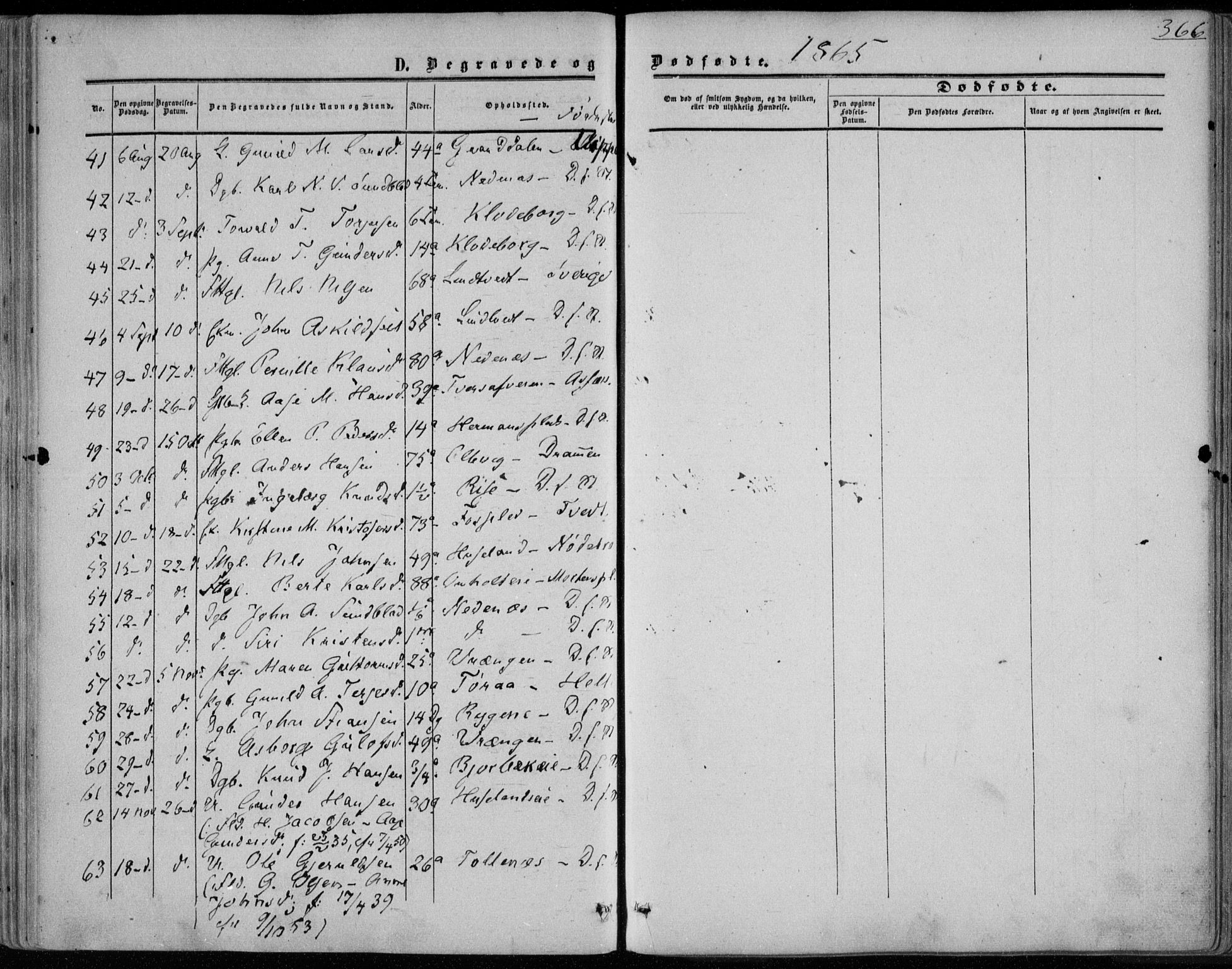 Øyestad sokneprestkontor, AV/SAK-1111-0049/F/Fa/L0015: Parish register (official) no. A 15, 1857-1873, p. 366