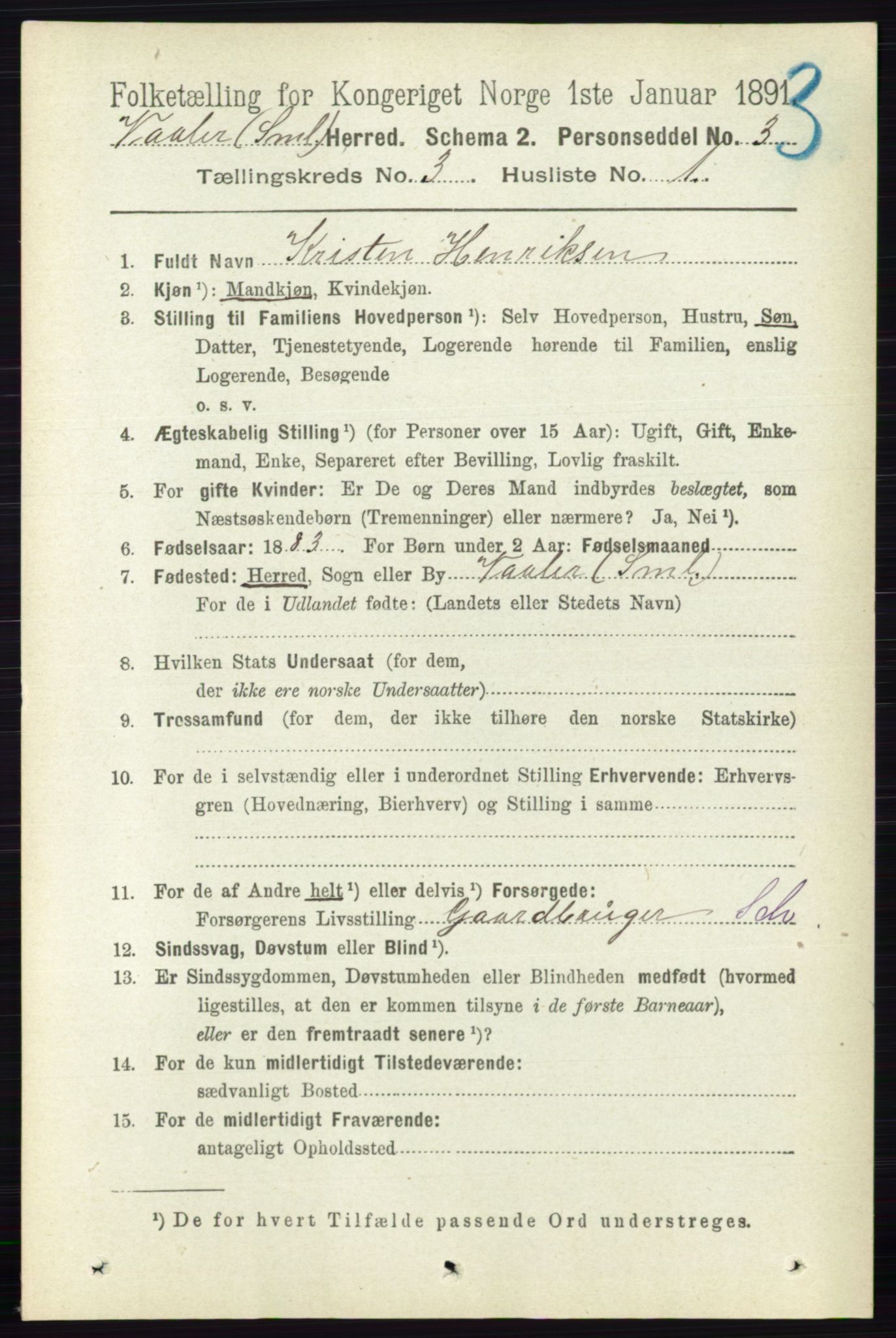 RA, 1891 census for 0137 Våler, 1891, p. 1113