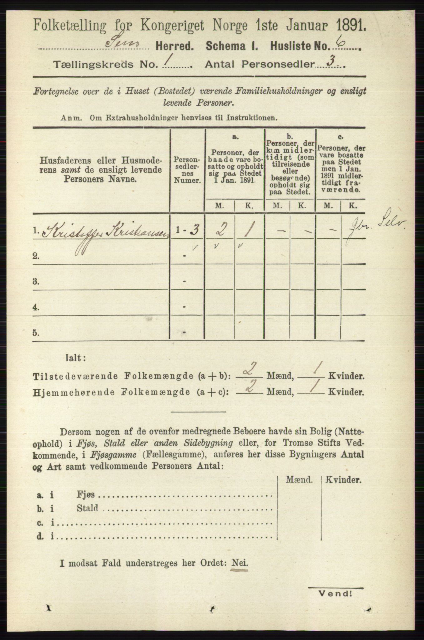 RA, 1891 census for 0721 Sem, 1891, p. 39