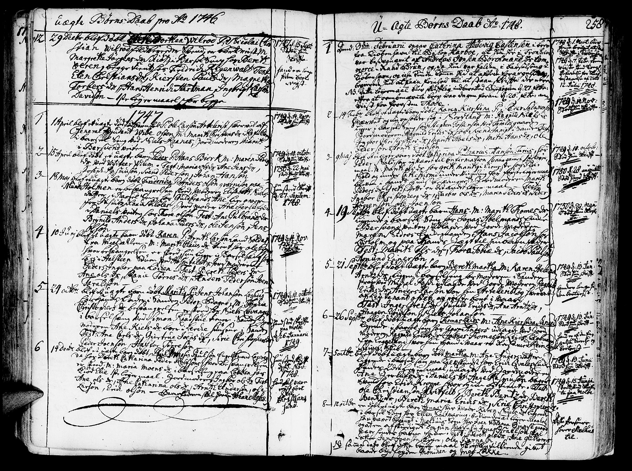 Ministerialprotokoller, klokkerbøker og fødselsregistre - Sør-Trøndelag, AV/SAT-A-1456/602/L0103: Parish register (official) no. 602A01, 1732-1774, p. 258