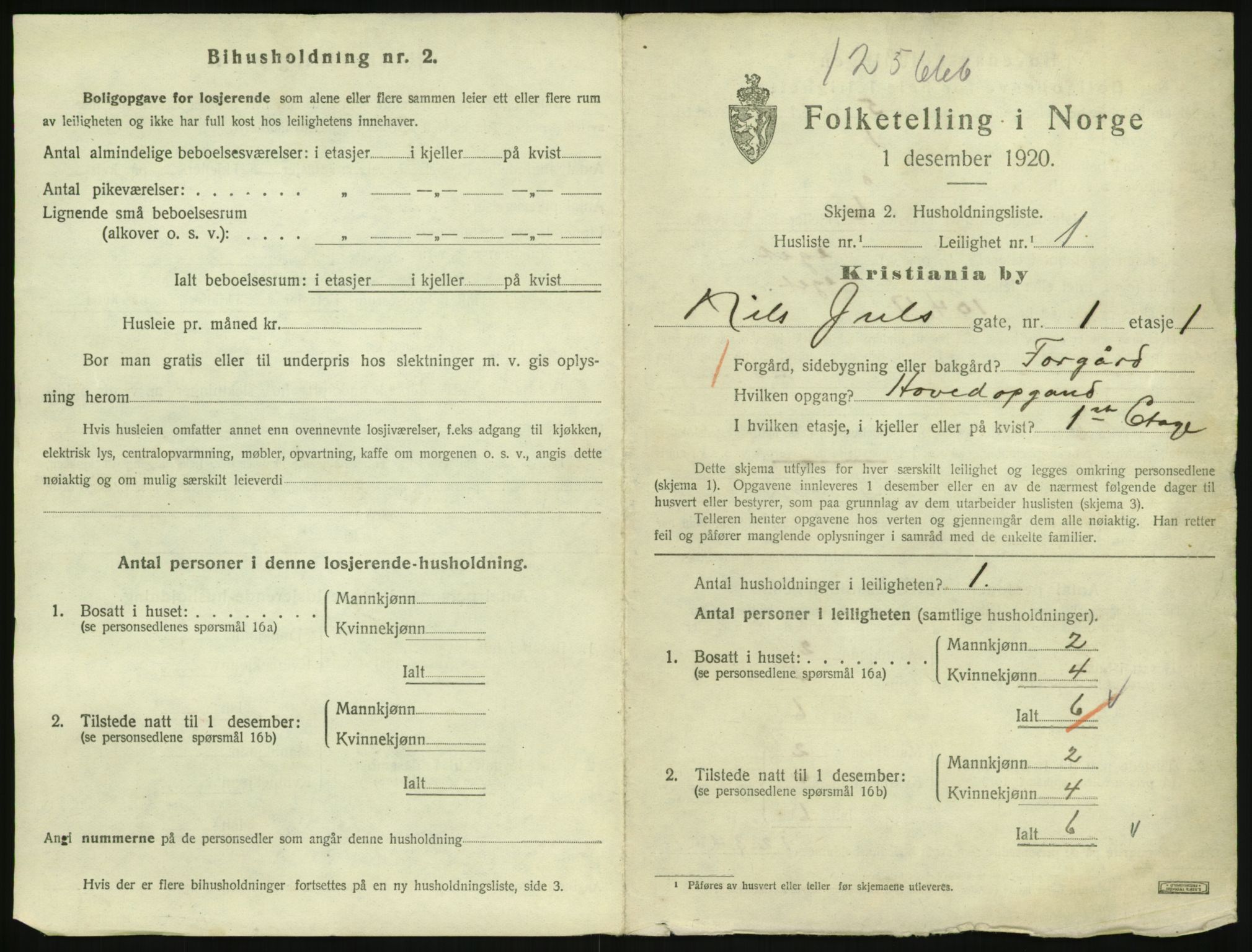 SAO, 1920 census for Kristiania, 1920, p. 71123