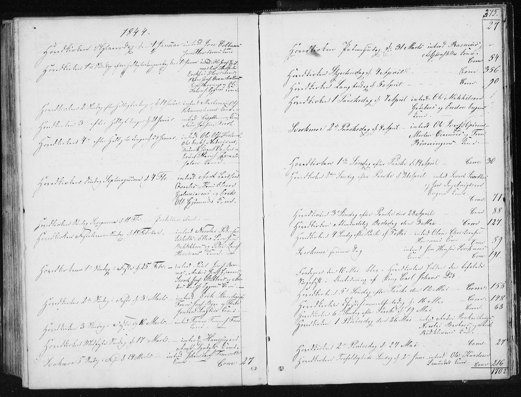 Ministerialprotokoller, klokkerbøker og fødselsregistre - Sør-Trøndelag, SAT/A-1456/668/L0805: Parish register (official) no. 668A05, 1840-1853, p. 375