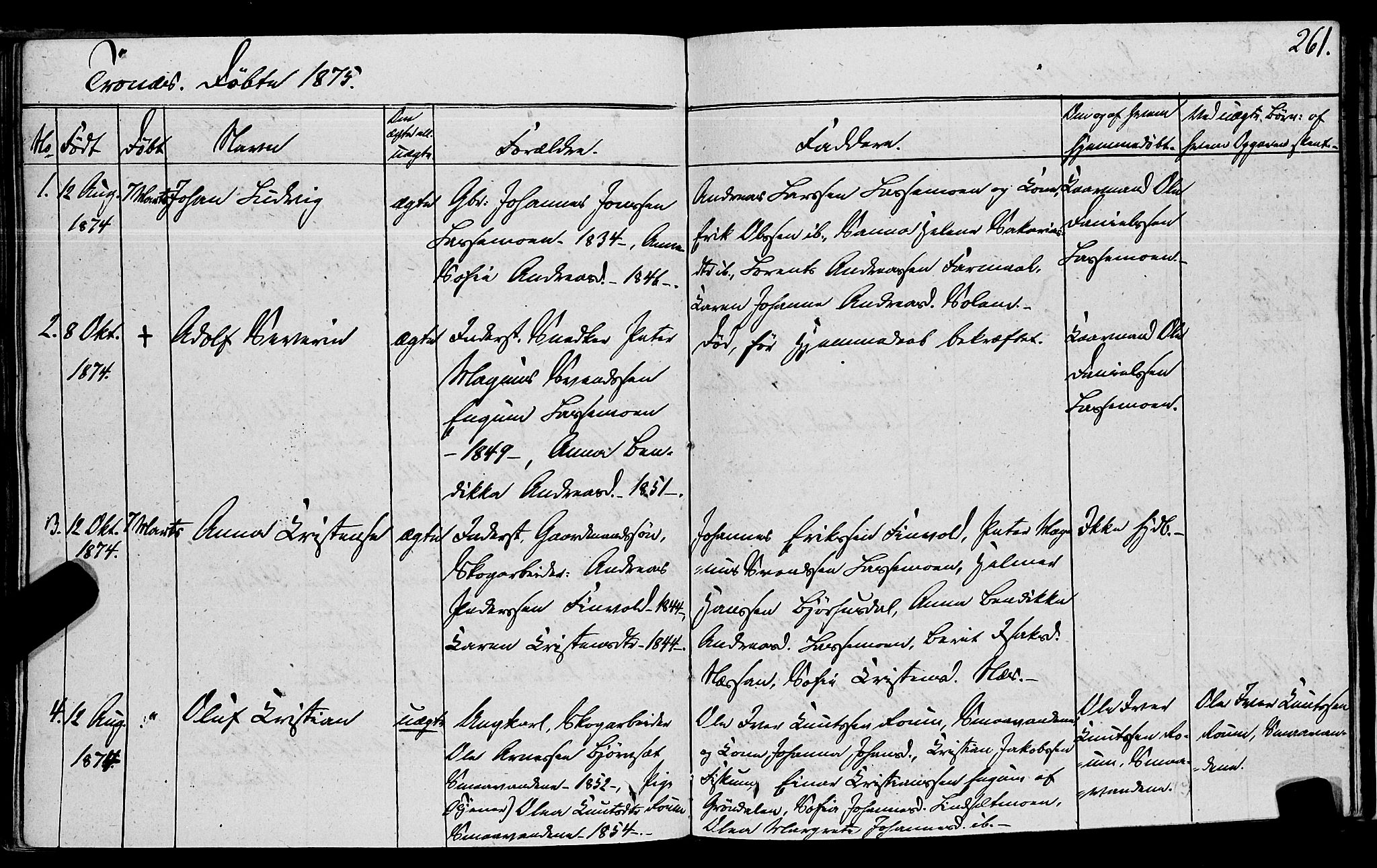 Ministerialprotokoller, klokkerbøker og fødselsregistre - Nord-Trøndelag, AV/SAT-A-1458/762/L0538: Parish register (official) no. 762A02 /2, 1833-1879, p. 261