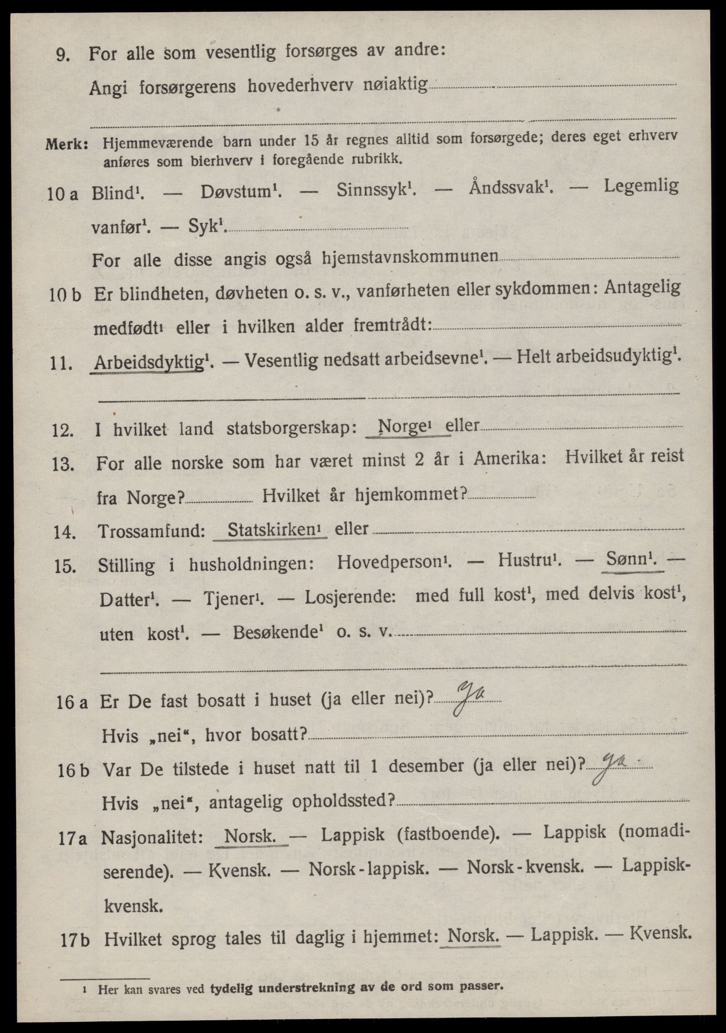 SAT, 1920 census for Sandstad, 1920, p. 1936