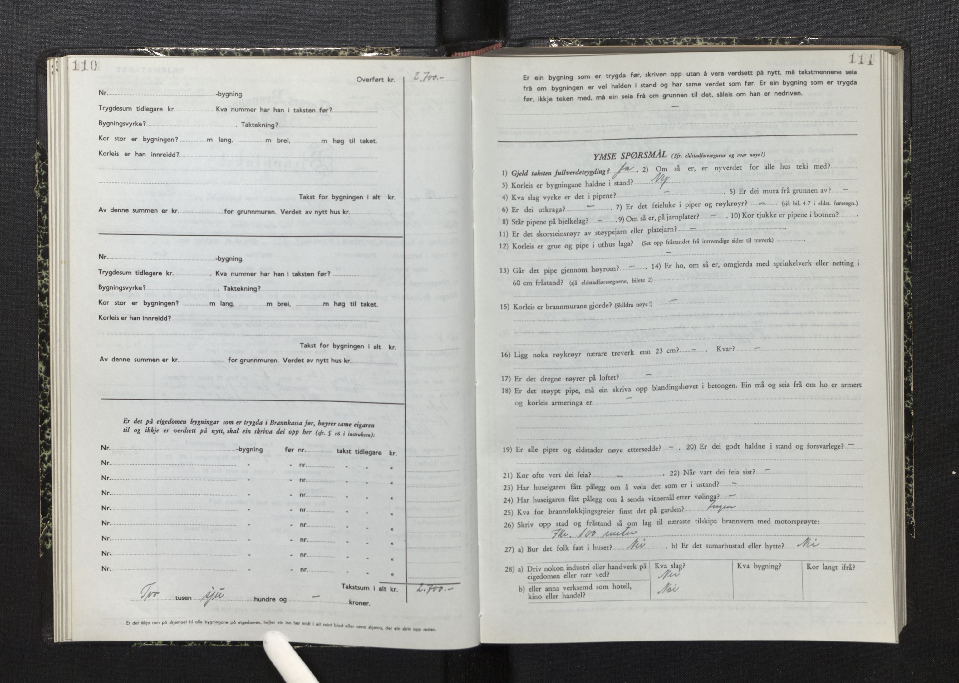 Lensmannen i Askvoll, AV/SAB-A-26301/0012/L0006: Branntakstprotokoll, skjematakst, 1950-1955, p. 110-111