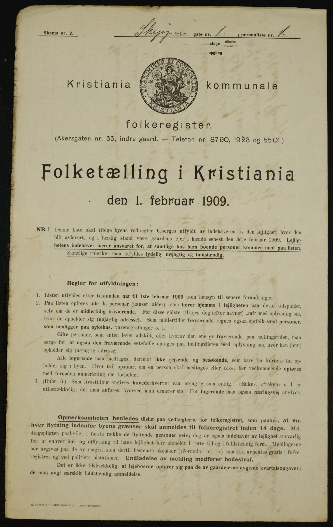 OBA, Municipal Census 1909 for Kristiania, 1909, p. 86508