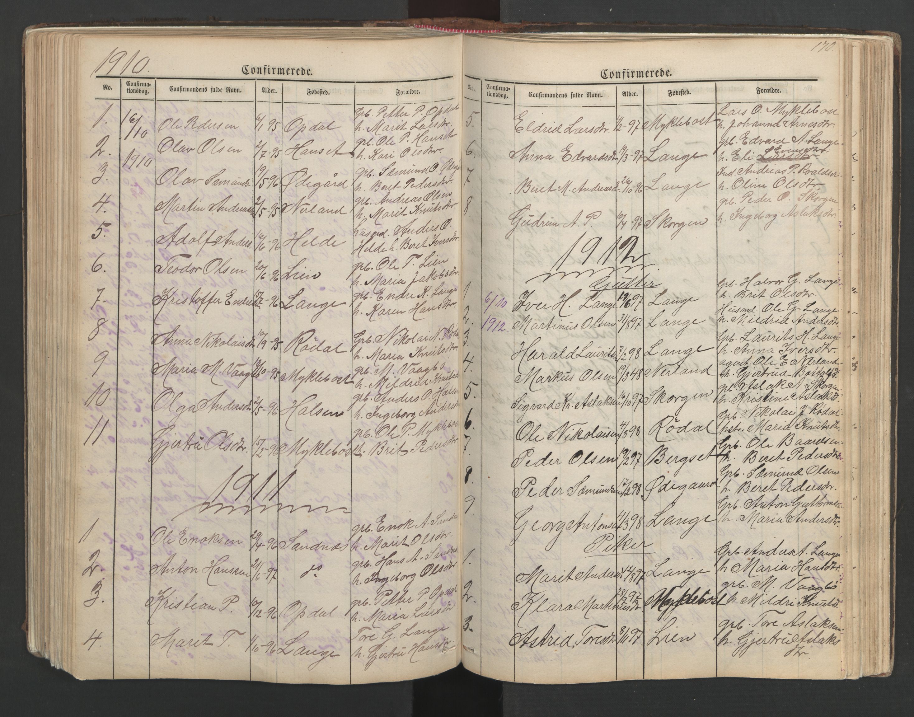 Ministerialprotokoller, klokkerbøker og fødselsregistre - Møre og Romsdal, SAT/A-1454/554/L0645: Parish register (copy) no. 554C02, 1867-1946, p. 170