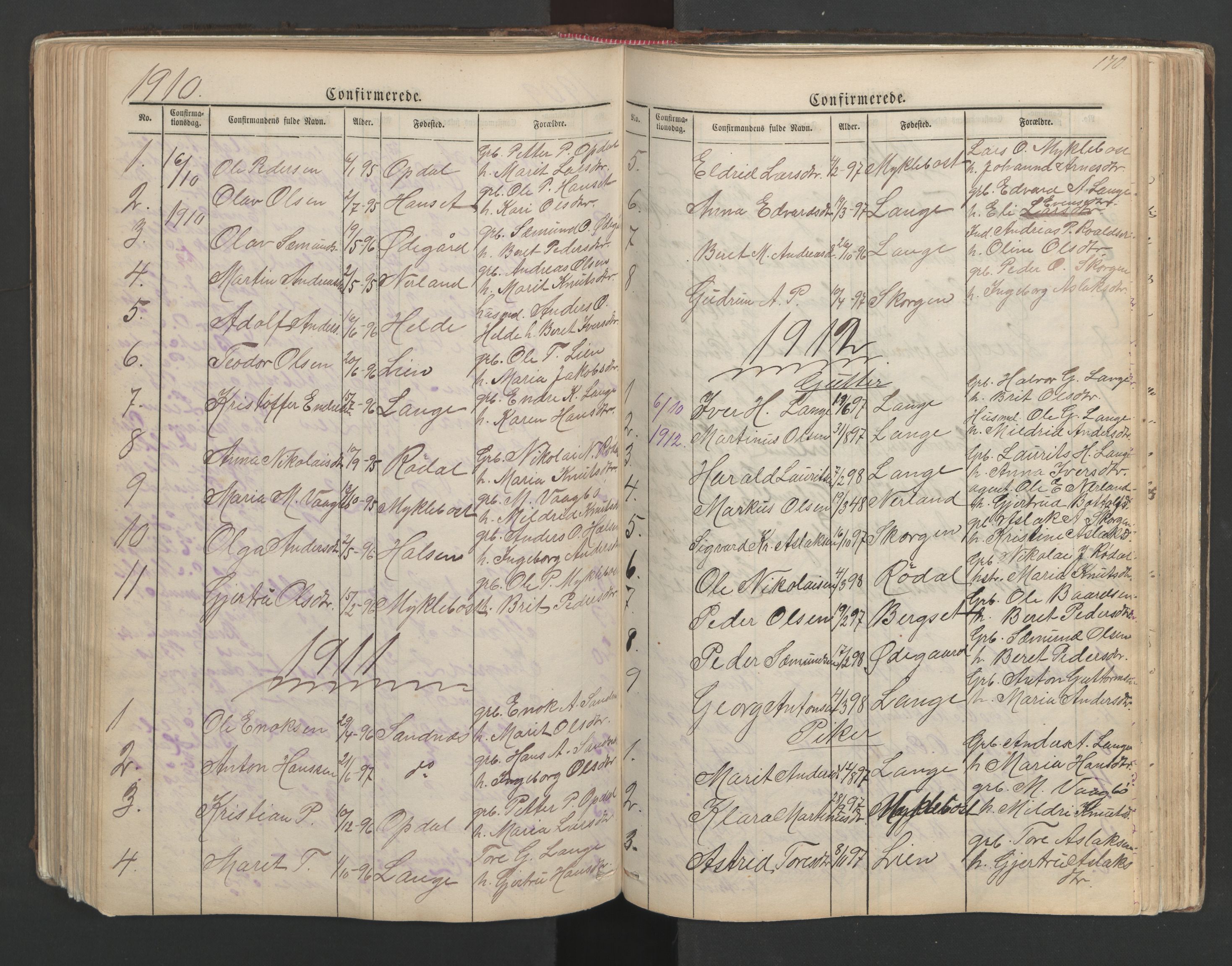 Ministerialprotokoller, klokkerbøker og fødselsregistre - Møre og Romsdal, AV/SAT-A-1454/554/L0645: Parish register (copy) no. 554C02, 1867-1946, p. 170