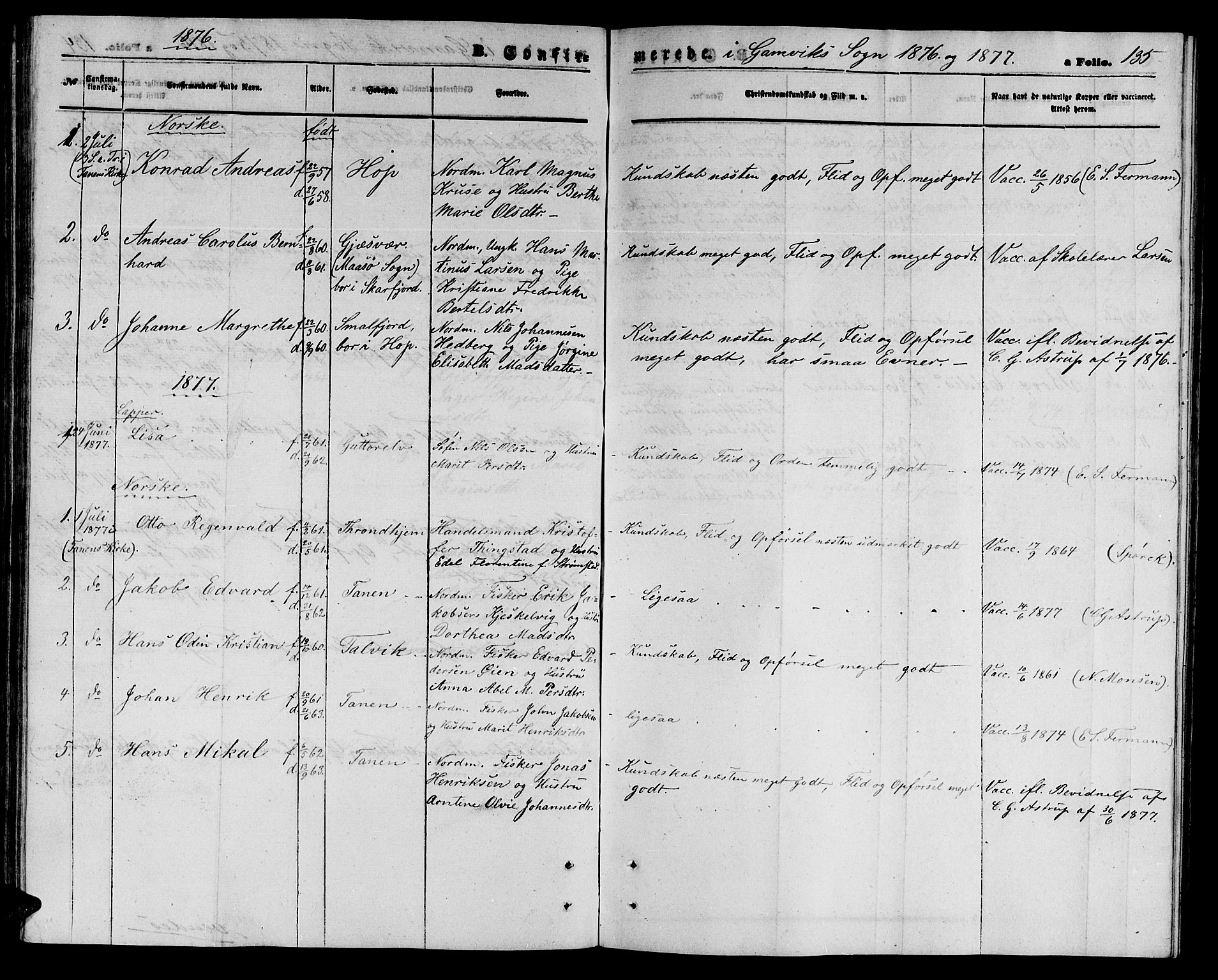 Tana sokneprestkontor, SATØ/S-1334/H/Hb/L0002klokker: Parish register (copy) no. 2 /2, 1867-1877, p. 135