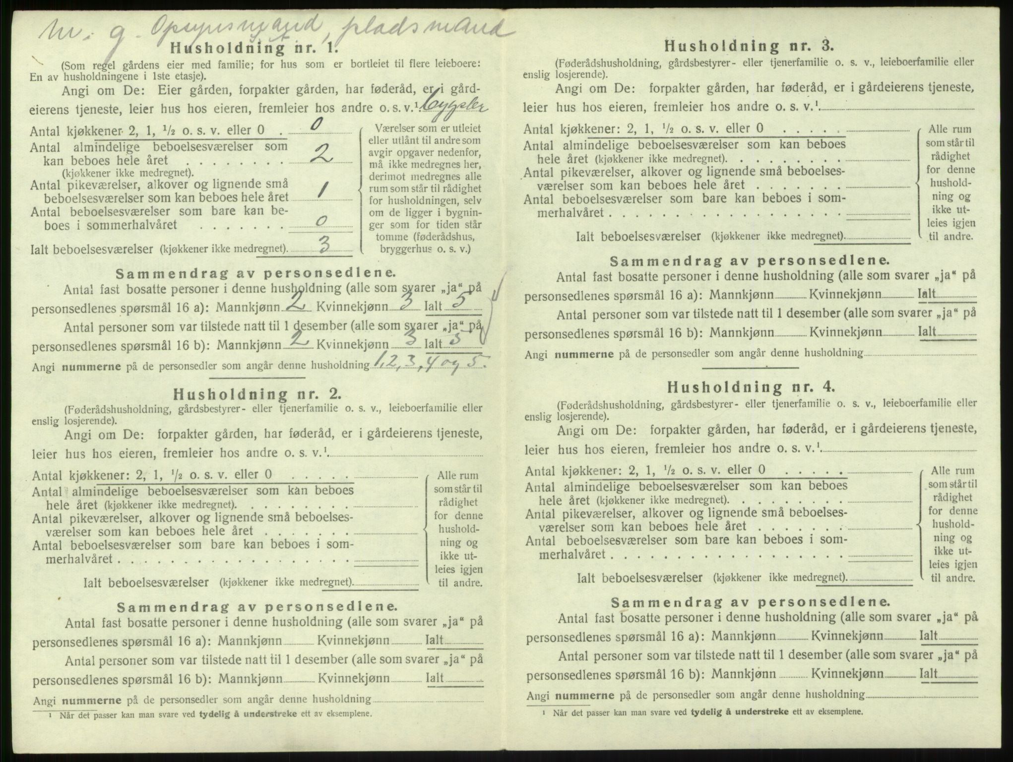 SAB, 1920 census for Hyllestad, 1920, p. 670