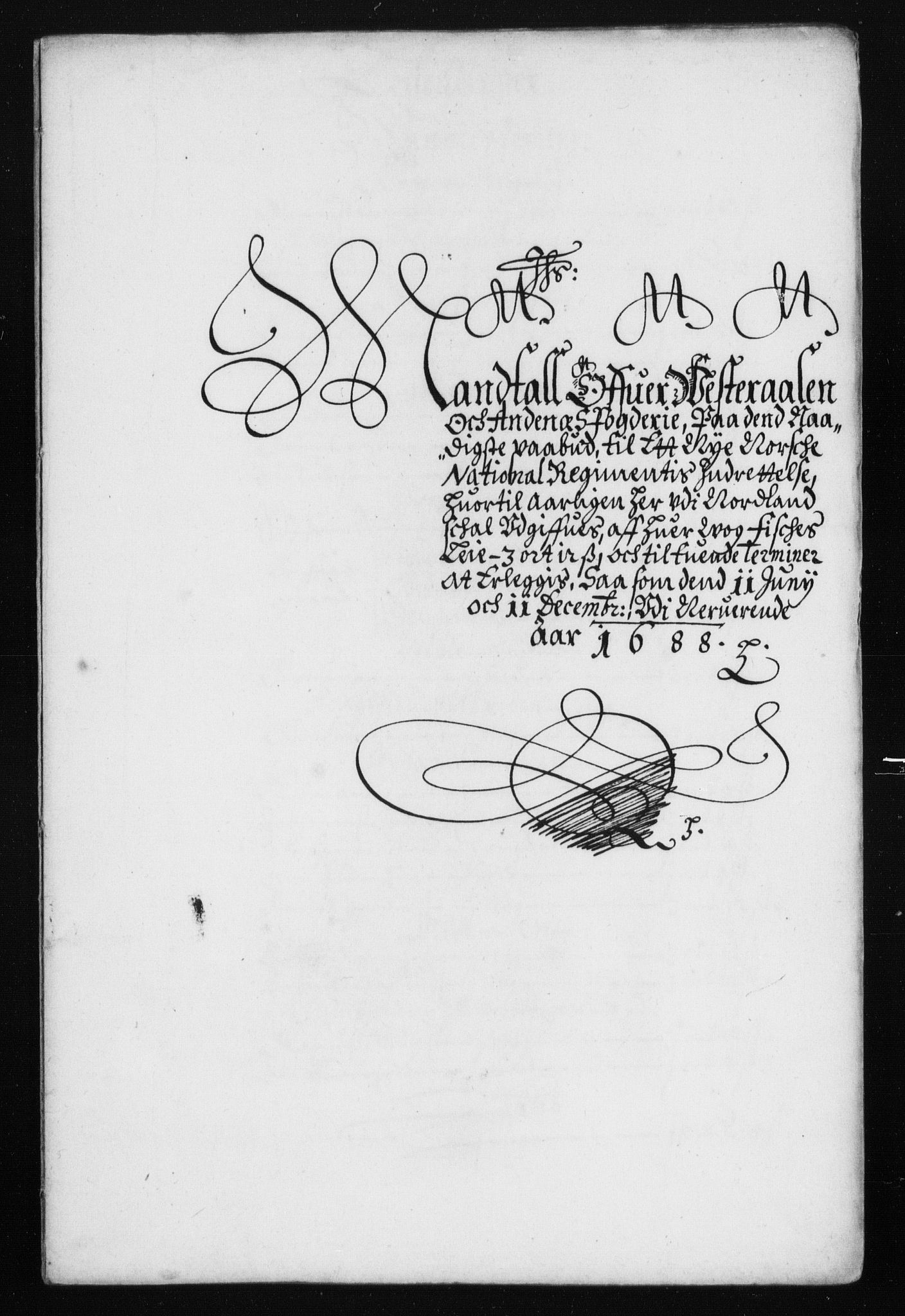 Rentekammeret inntil 1814, Reviderte regnskaper, Stiftamtstueregnskaper, Trondheim stiftamt og Nordland amt, AV/RA-EA-6044/R/Rh/L0012: Nordland amt, 1688