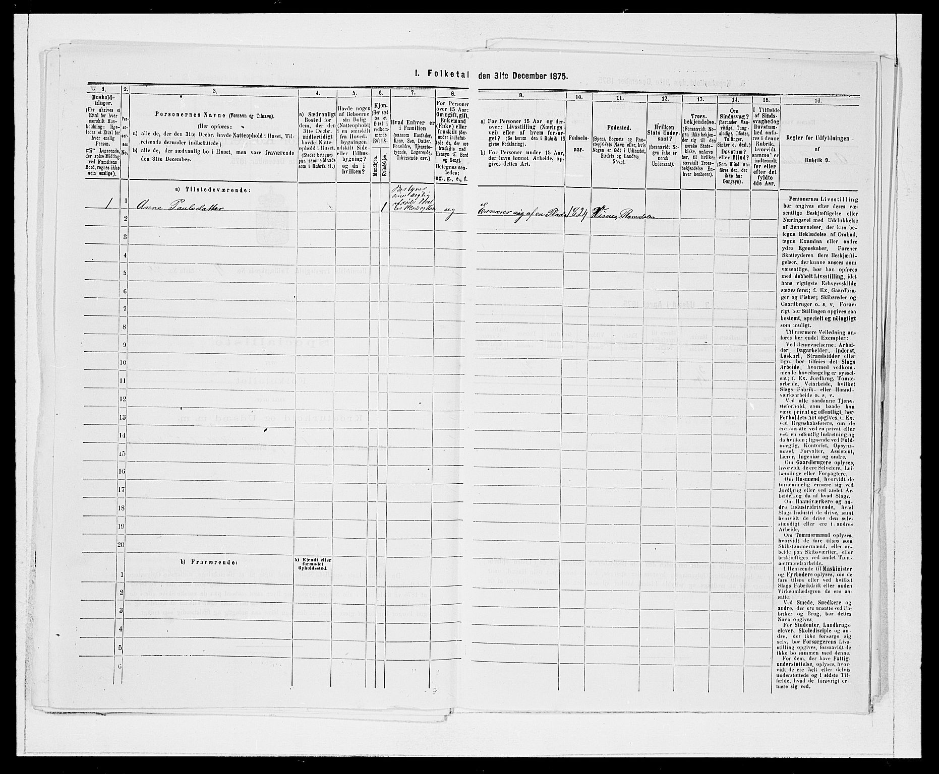 SAB, 1875 Census for 1444P Hornindal, 1875, p. 544