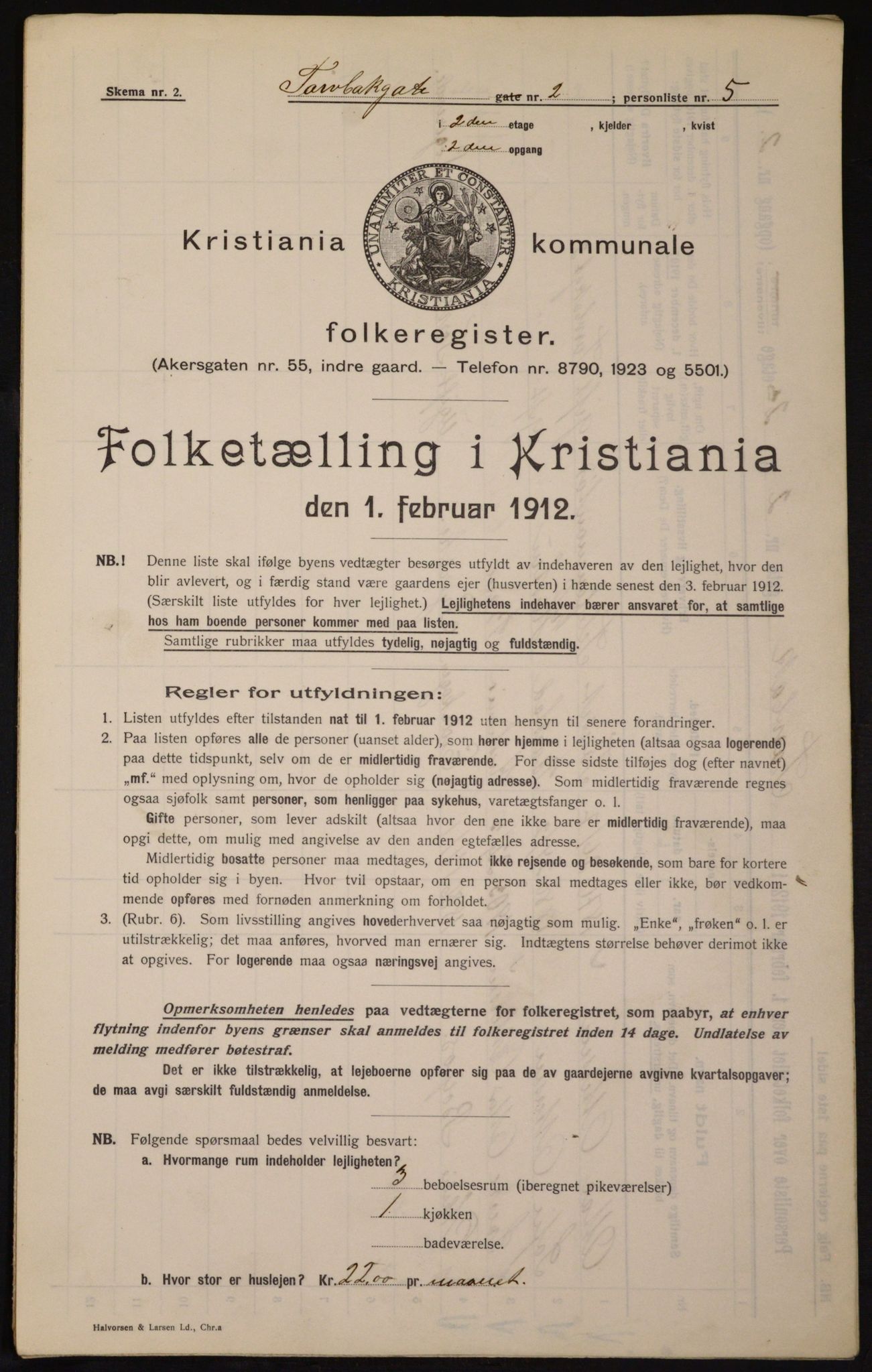 OBA, Municipal Census 1912 for Kristiania, 1912, p. 114993