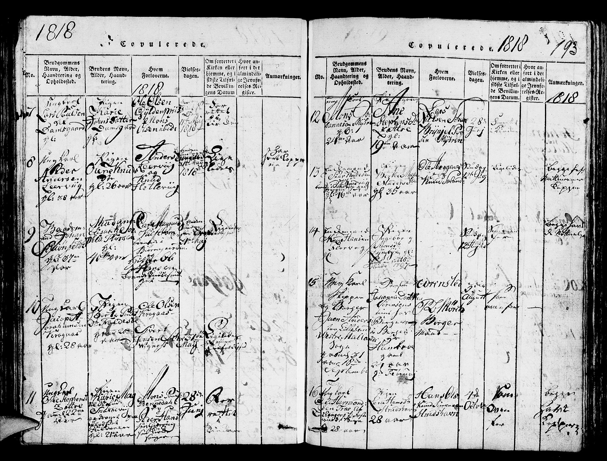 Askøy Sokneprestembete, AV/SAB-A-74101/H/Ha/Hab/Haba/L0002: Parish register (copy) no. A 2, 1815-1846, p. 193