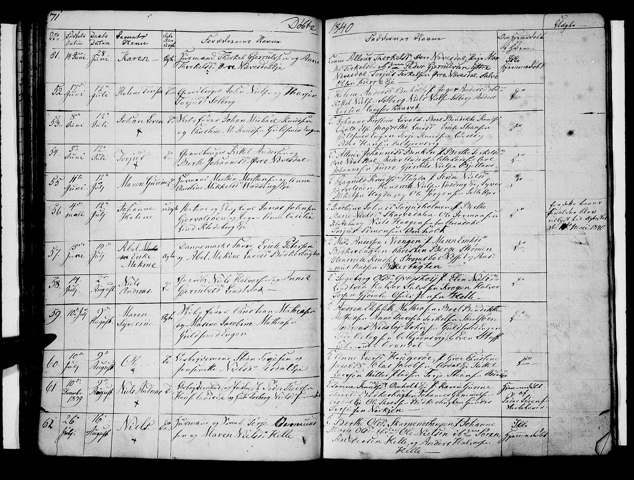 Øyestad sokneprestkontor, AV/SAK-1111-0049/F/Fb/L0005: Parish register (copy) no. B 5, 1833-1843, p. 71