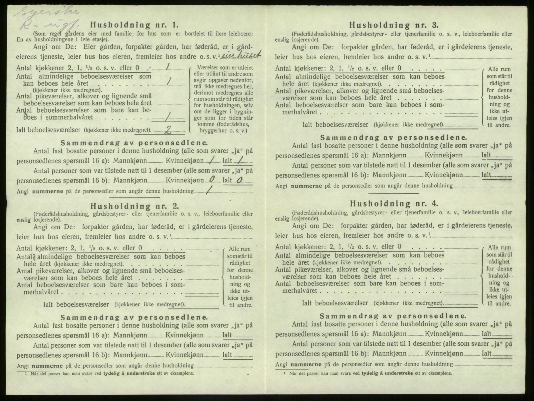 SAB, 1920 census for Kinn, 1920, p. 1288