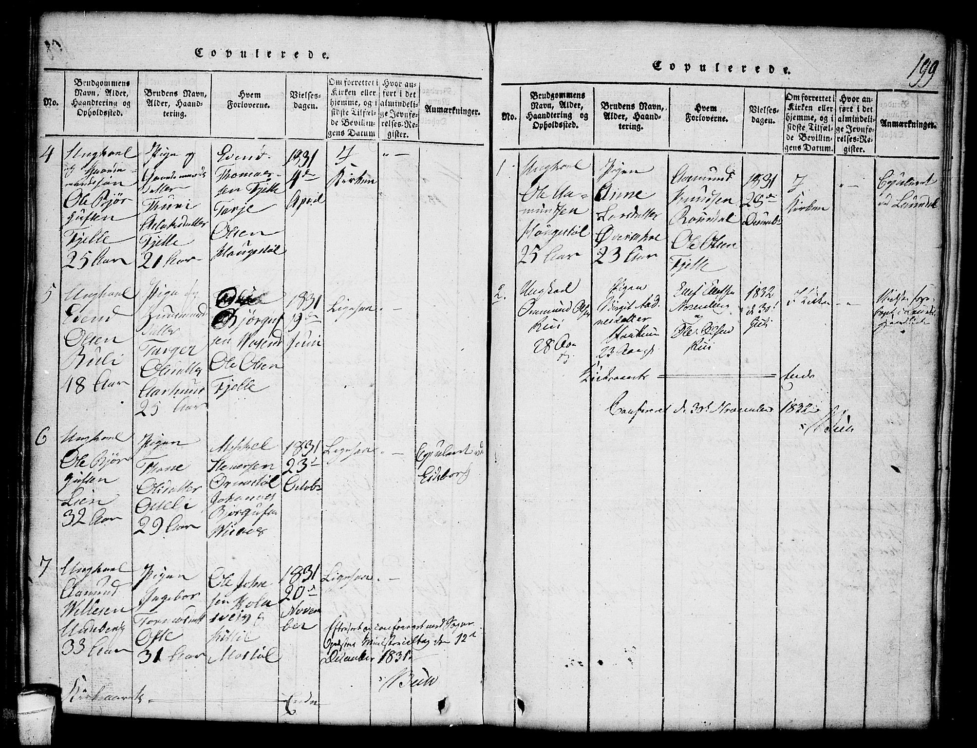 Lårdal kirkebøker, AV/SAKO-A-284/G/Gc/L0001: Parish register (copy) no. III 1, 1815-1854, p. 199