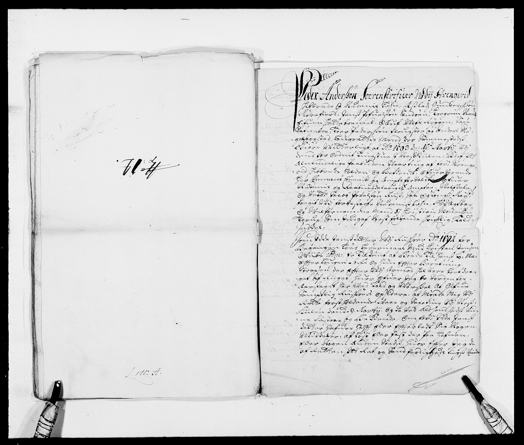 Rentekammeret inntil 1814, Reviderte regnskaper, Fogderegnskap, RA/EA-4092/R39/L2311: Fogderegnskap Nedenes, 1690-1692, p. 320