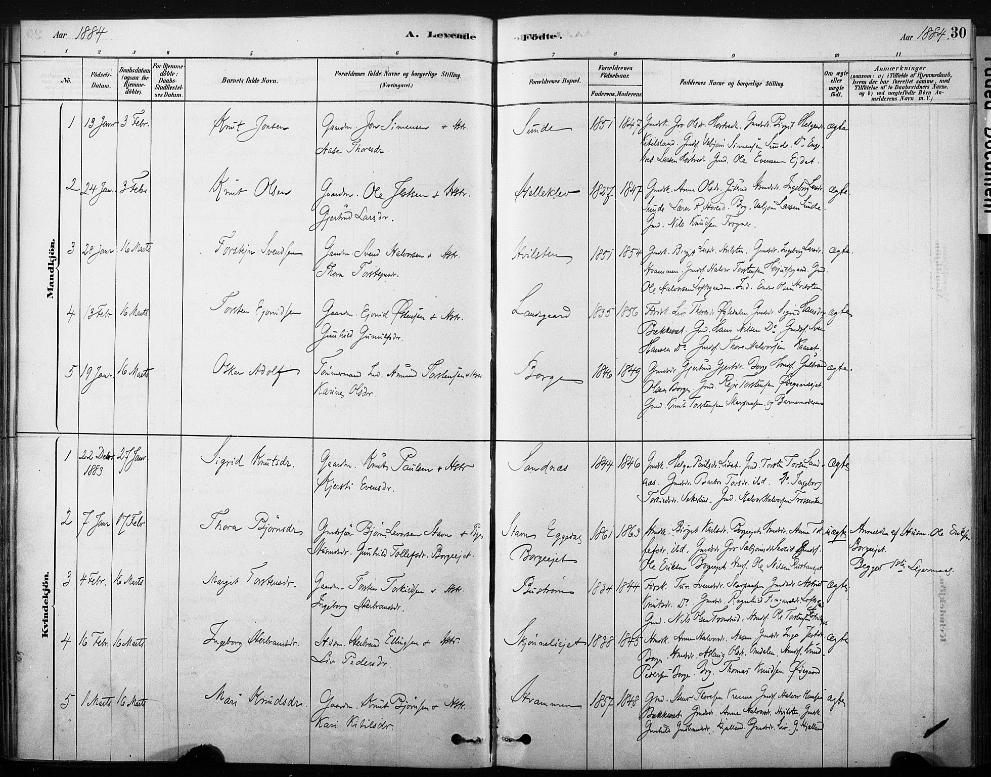 Nore kirkebøker, AV/SAKO-A-238/F/Fb/L0001: Parish register (official) no. II 1, 1878-1886, p. 30