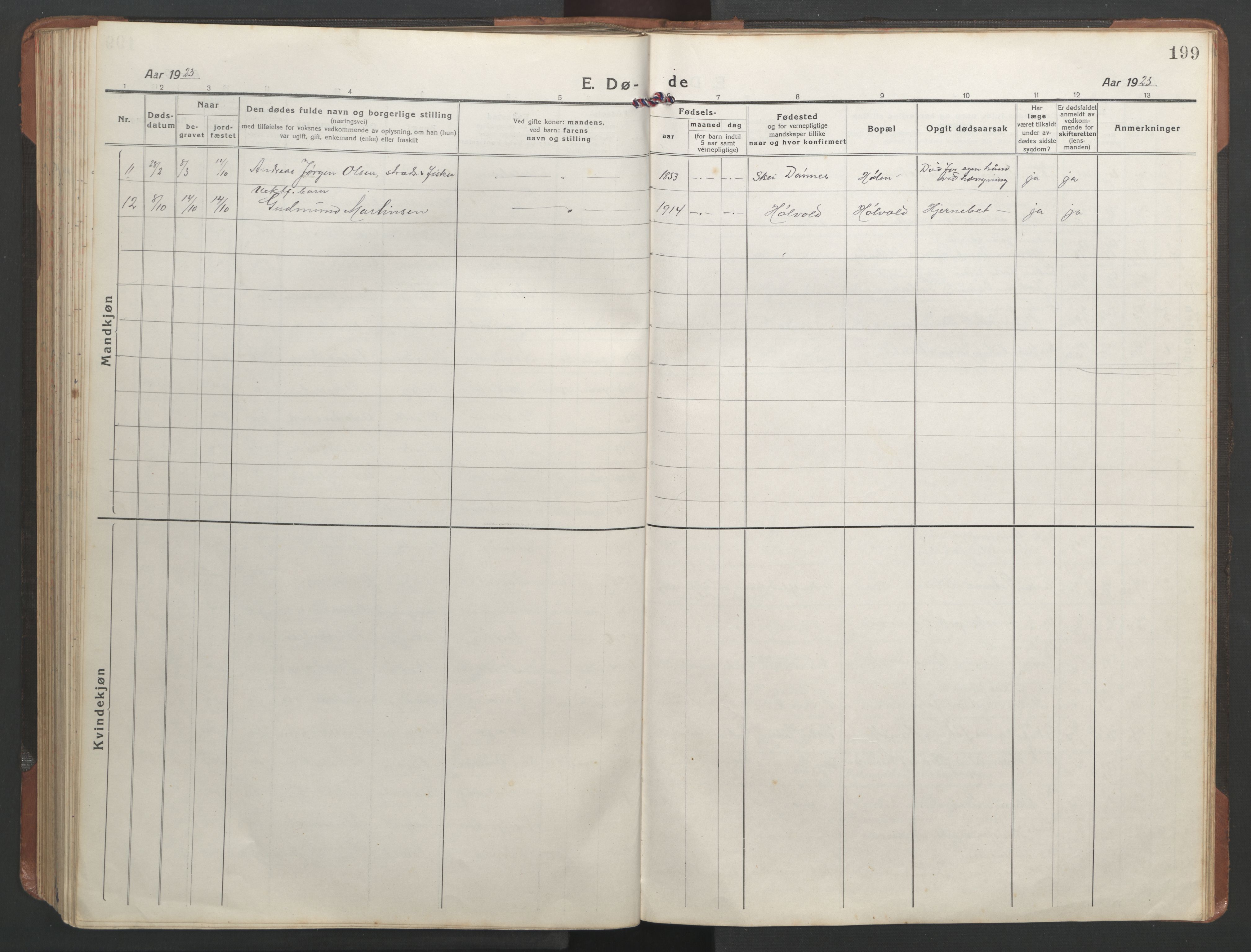 Ministerialprotokoller, klokkerbøker og fødselsregistre - Nordland, SAT/A-1459/836/L0539: Parish register (copy) no. 836C03, 1917-1949, p. 199